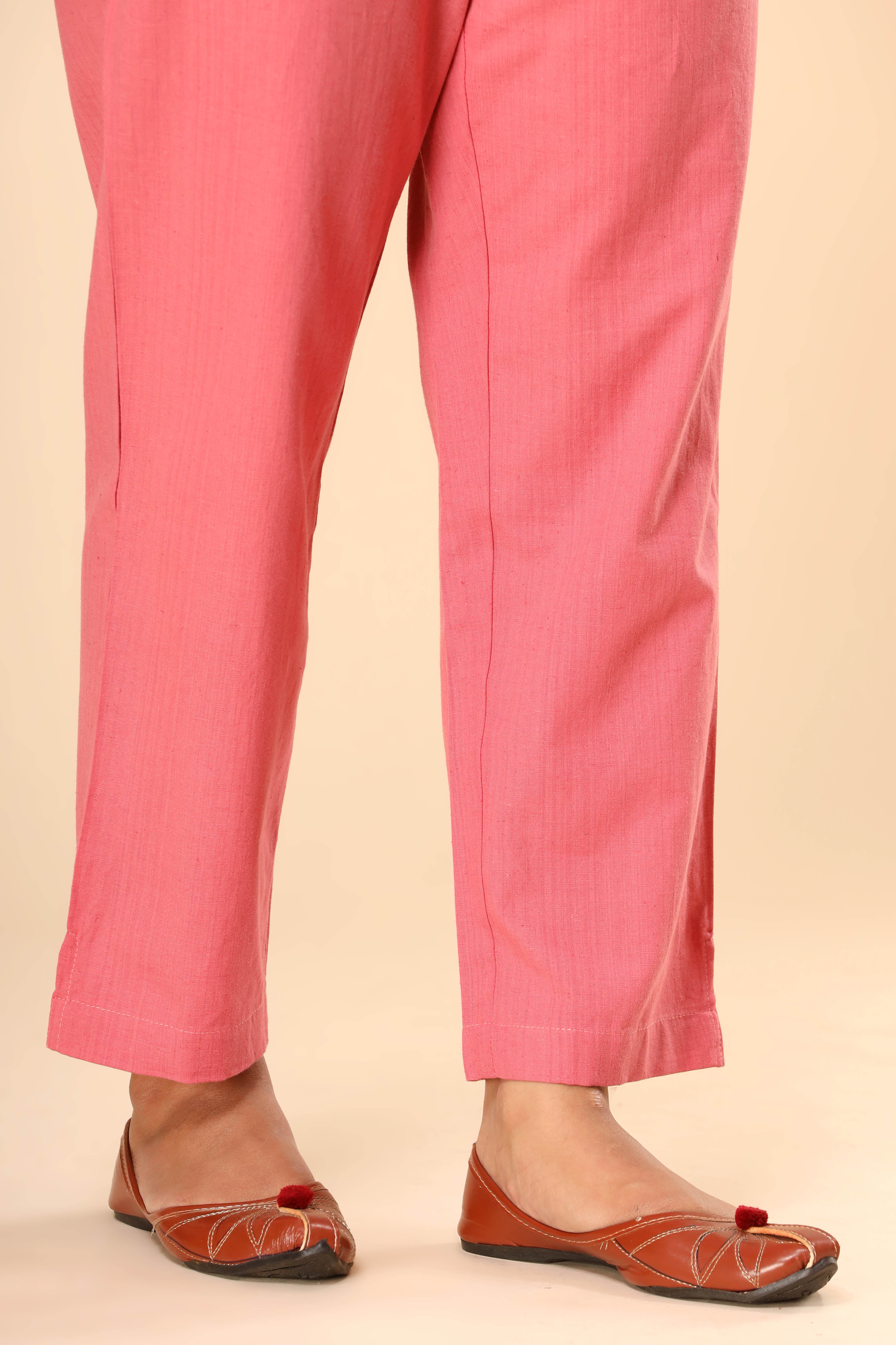 Coral Pink Kurta Pant Dupatta Set