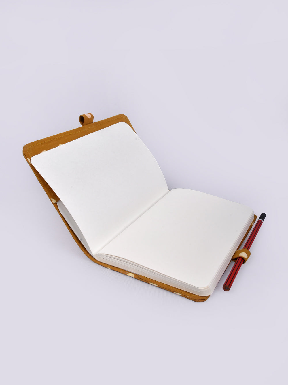 Yellow Polka Dots Hand Block Printed Jot it Down Pencil Diary