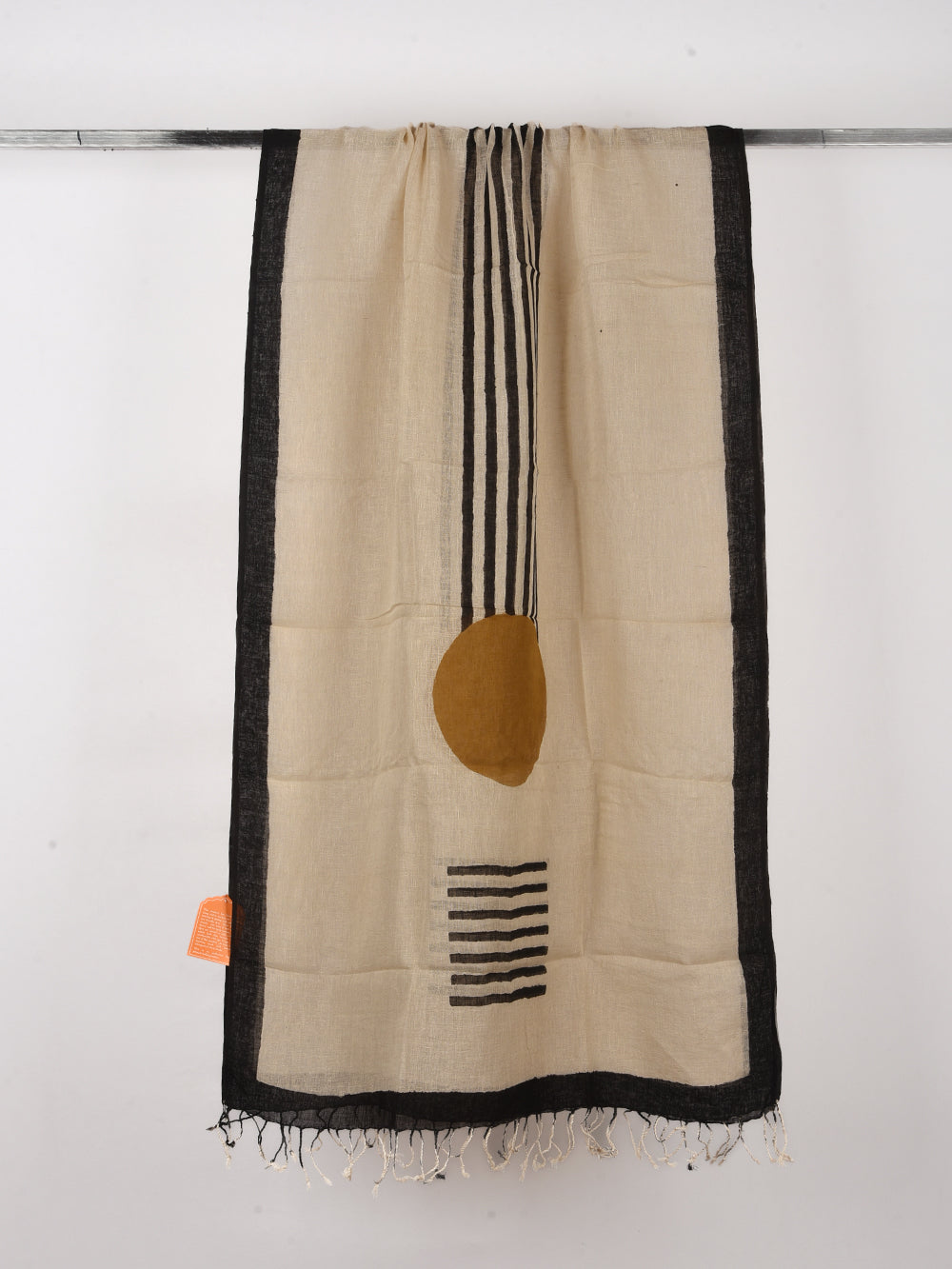 Bagru Alpha Hand Printed Pure Linen Dupatta