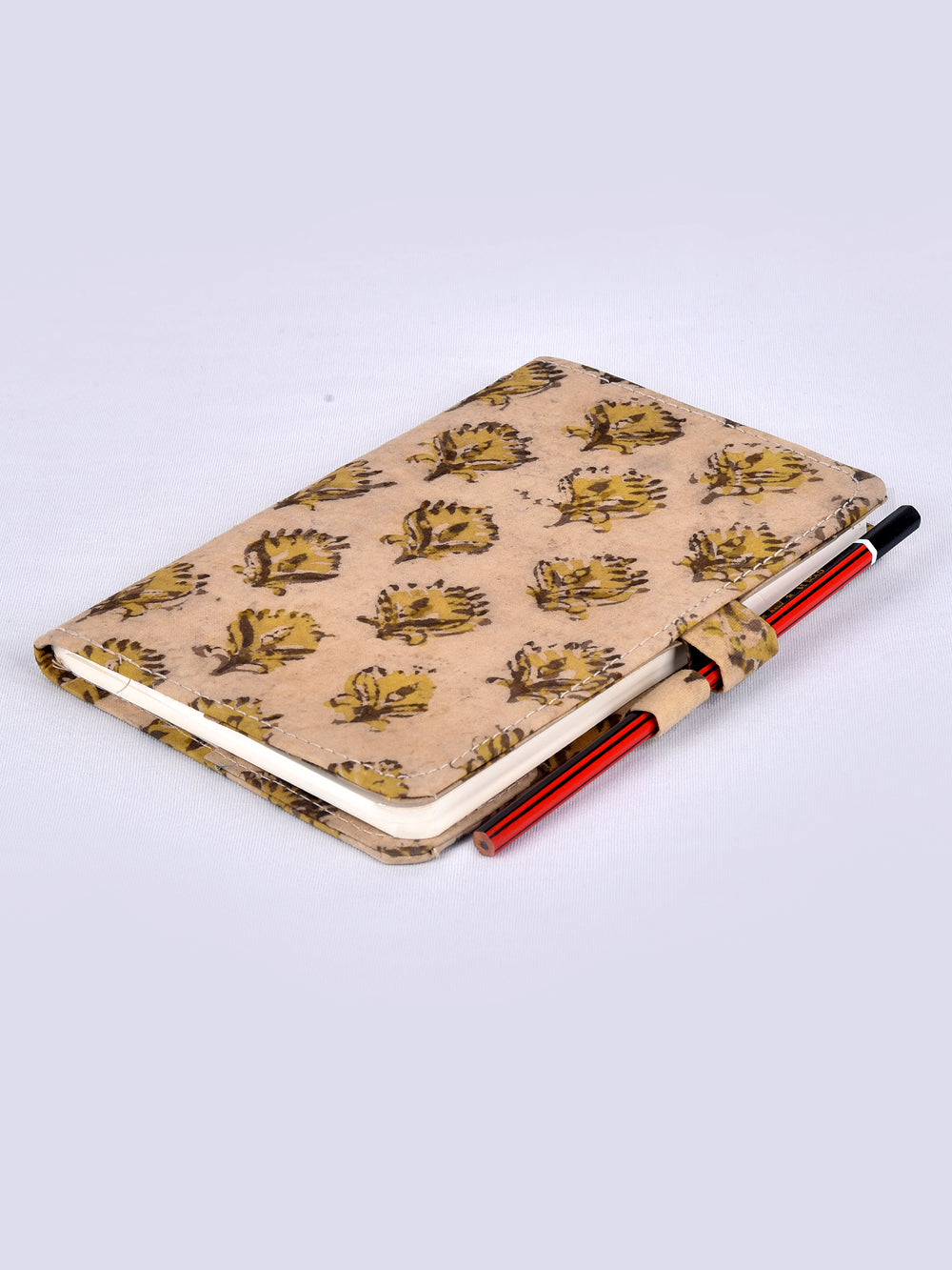 Traditional Ajrakh Booti Hand Block Printed Jot it Down Pencil Diary