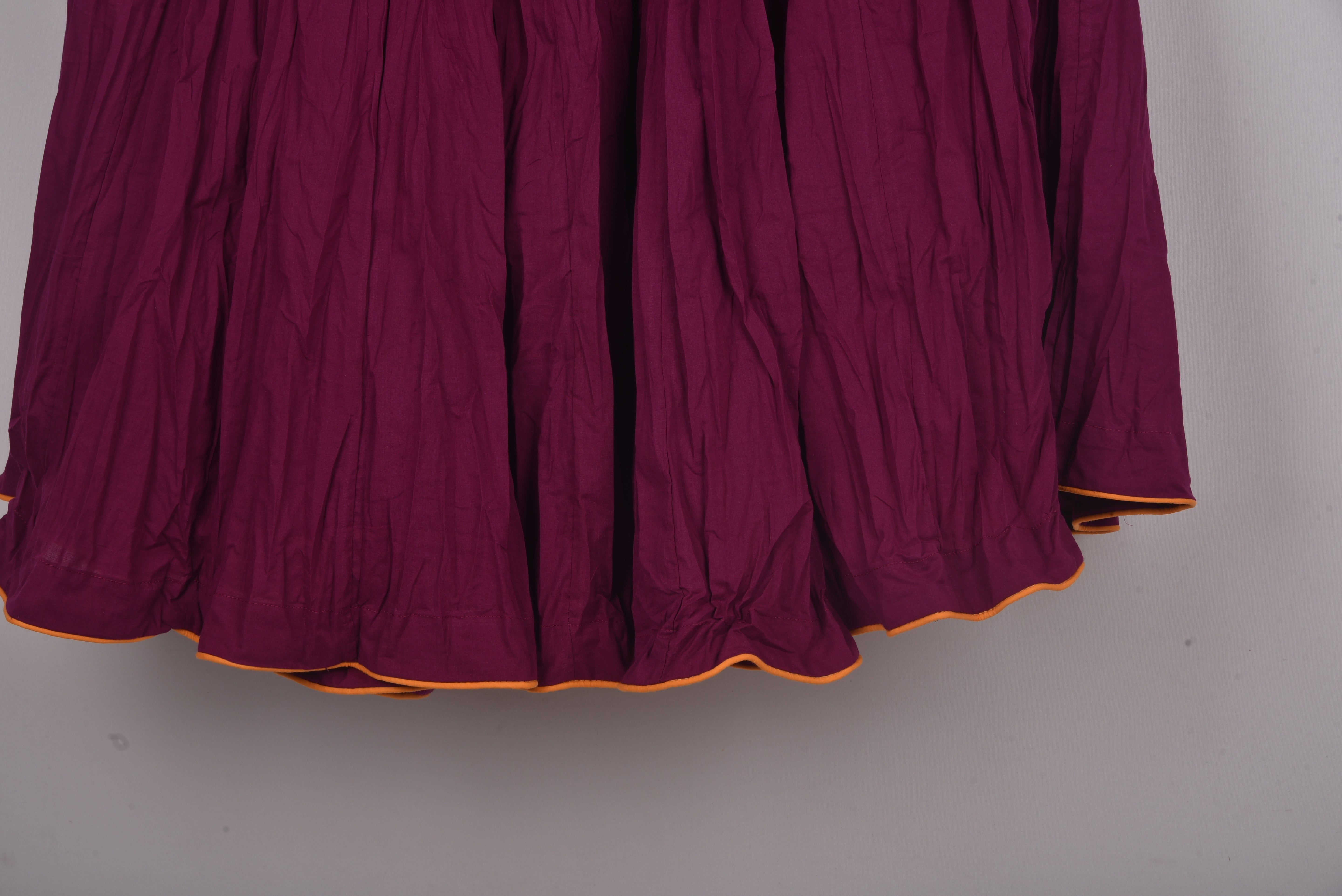 Plain Dyed Natural Mulberry Crinkled Cotton Cambric 48 Kali Kalidaar Skirt