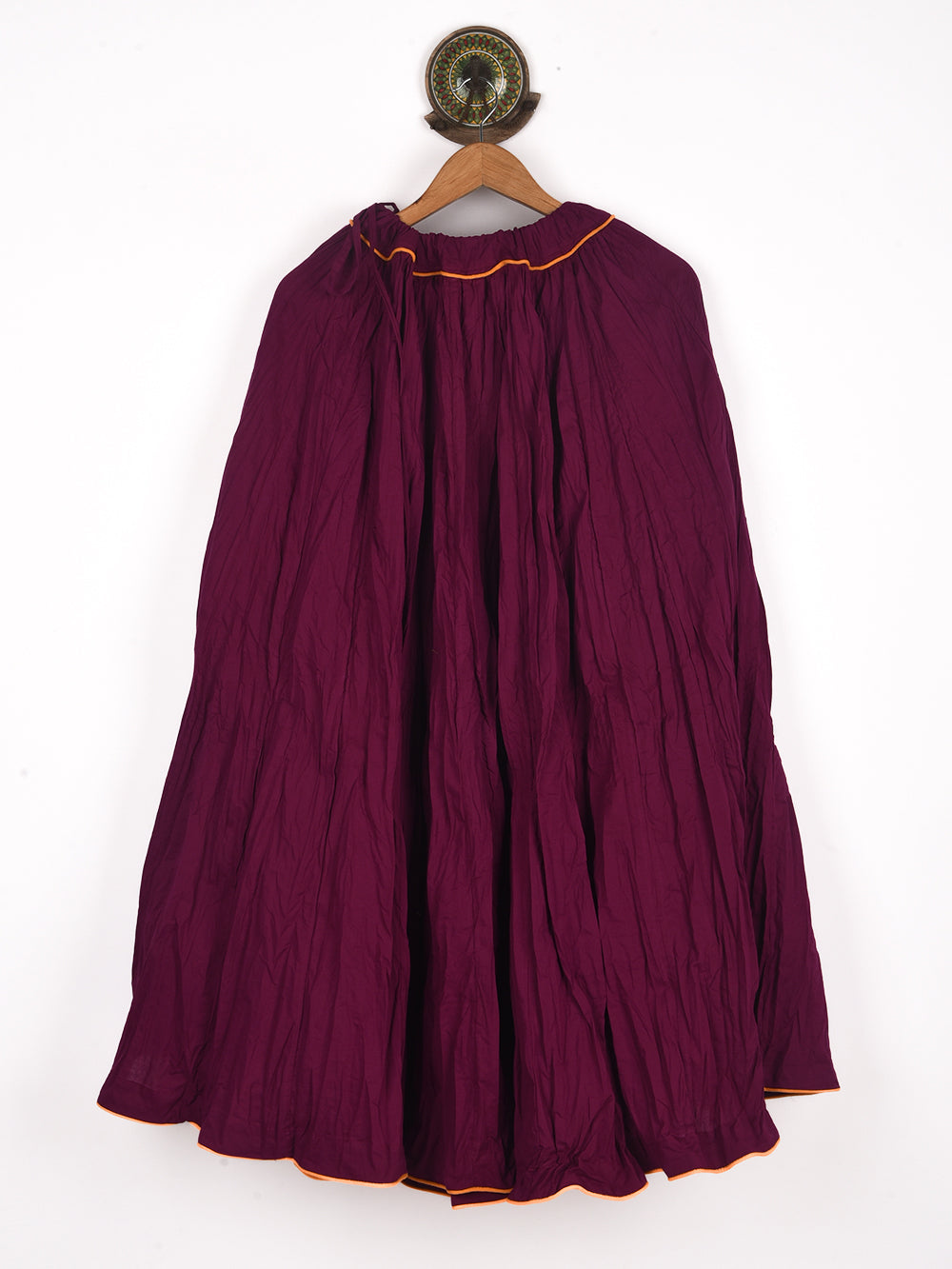 Plain Dyed Natural Mulberry Crinkled Cotton Cambric 48 Kali Kalidaar Skirt