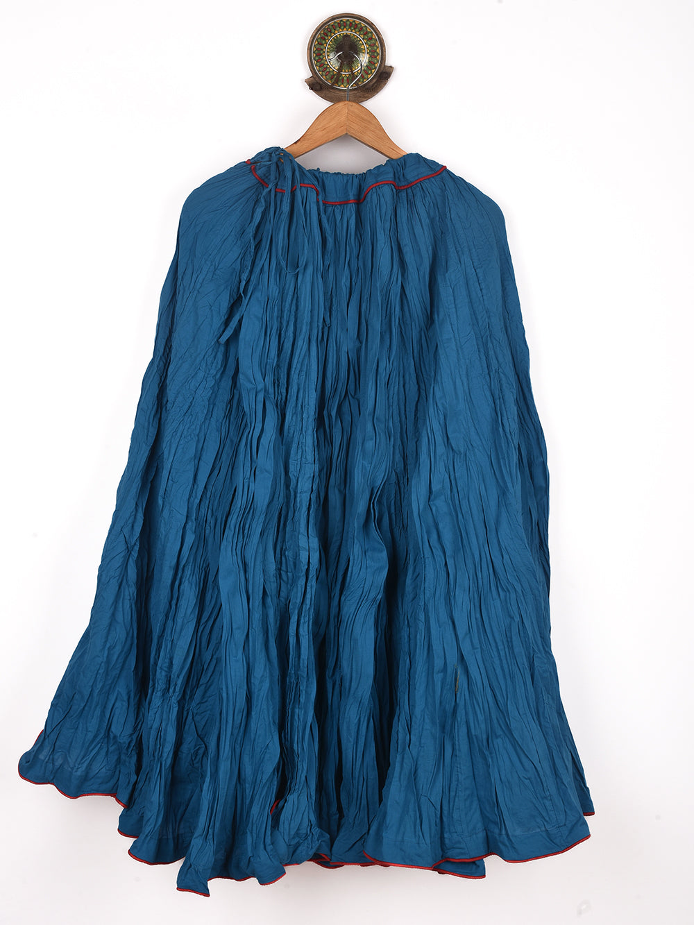 Plain Dyed Blue 2 Crinkled Cotton Cambric 48 Kali Kalidaar Skirt