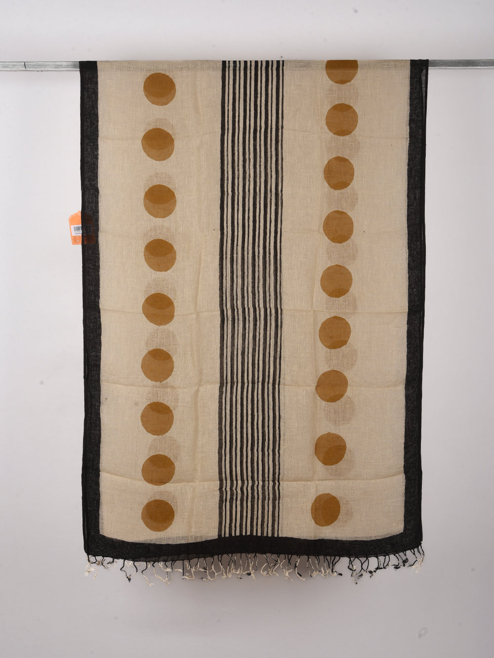 Bagru Dots Hand Printed Pure Linen Dupatta