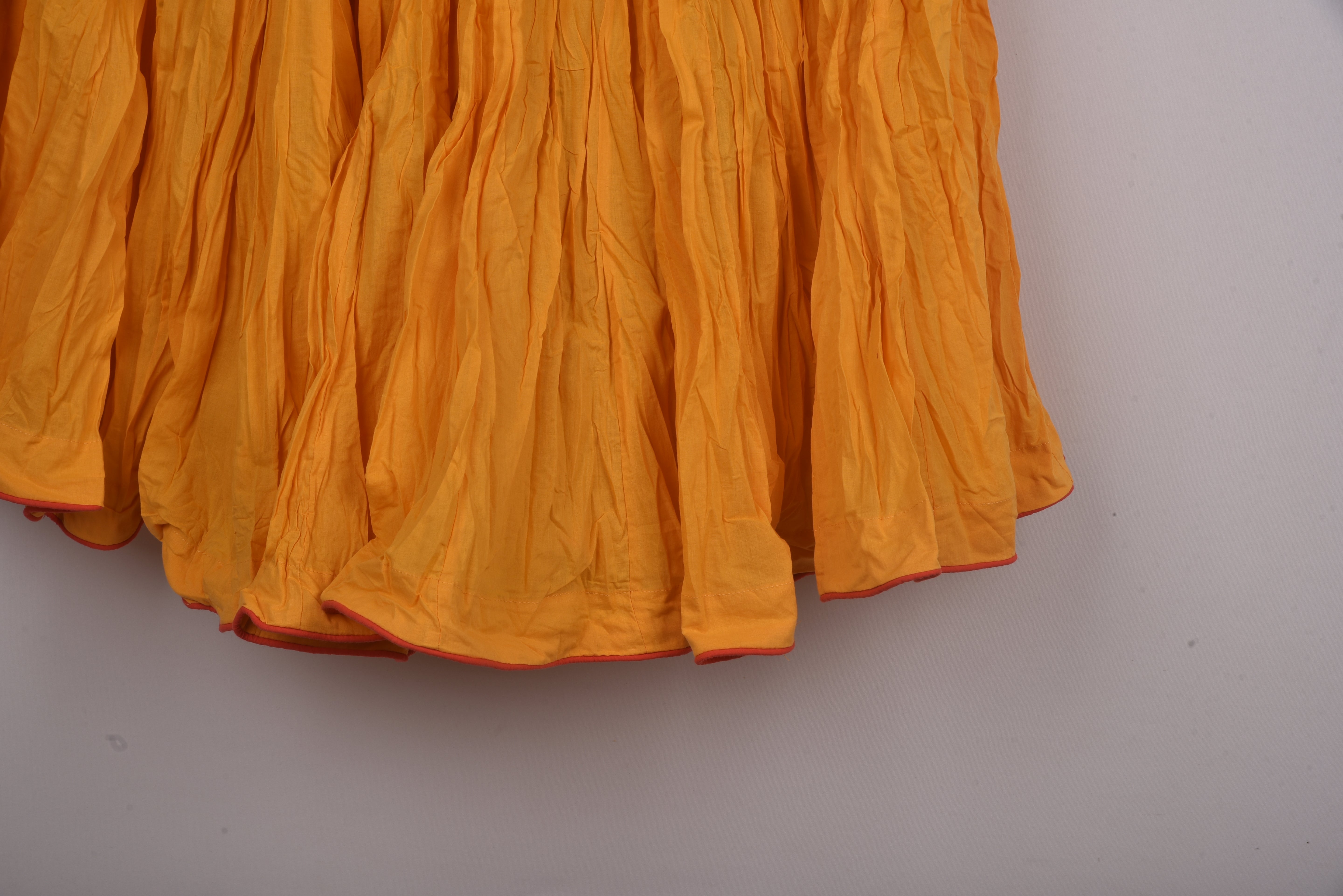 Plain Dyed Sunshine Yellow Crinkled Cotton Cambric 48 Kali Kalidaar Skirt