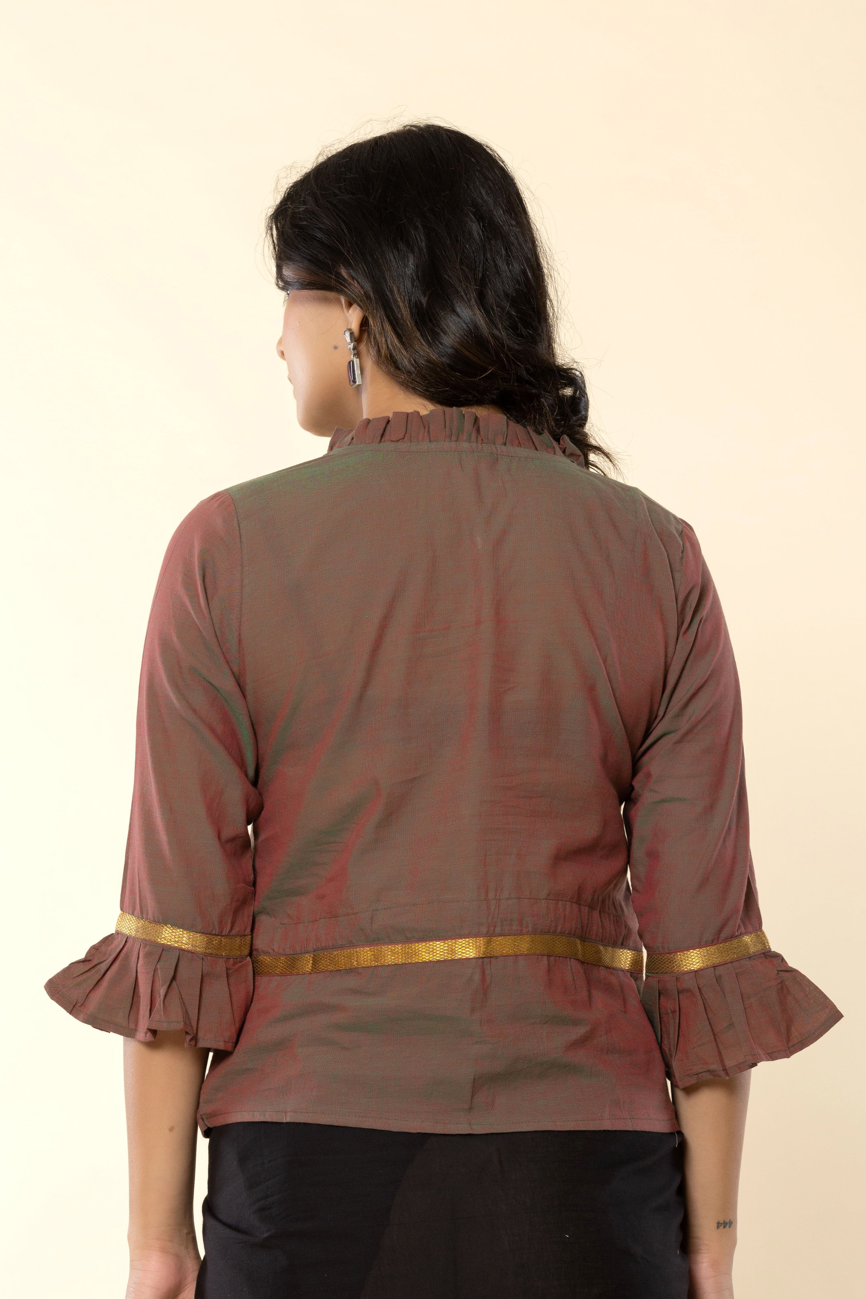 Pyaazi Mangalgiri Cotton Long Blouse