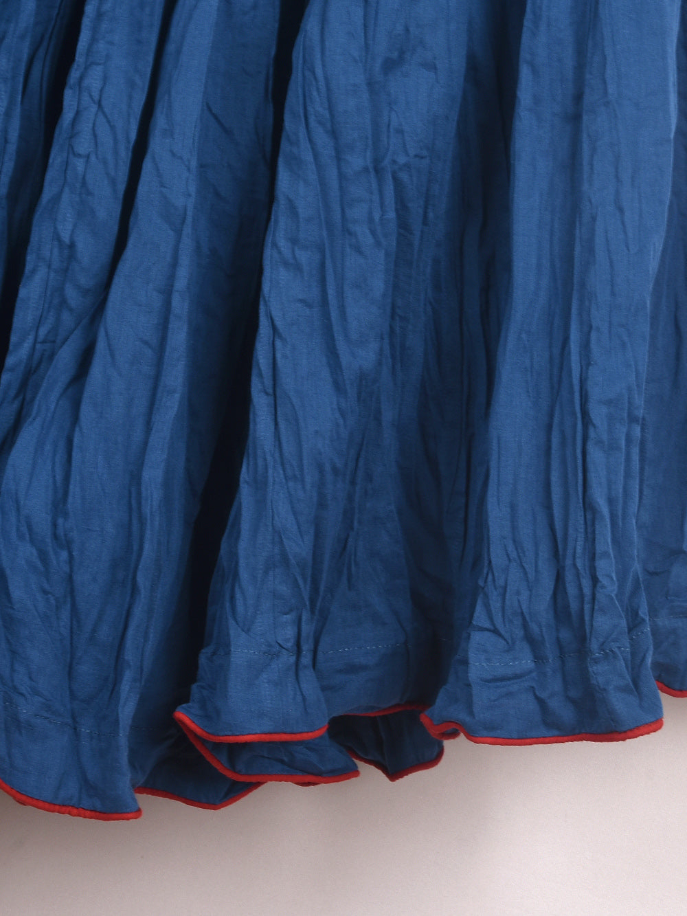 Plain Dyed Indigo Blue Crinkled Cotton Cambric 48 Kali Kalidaar Skirt