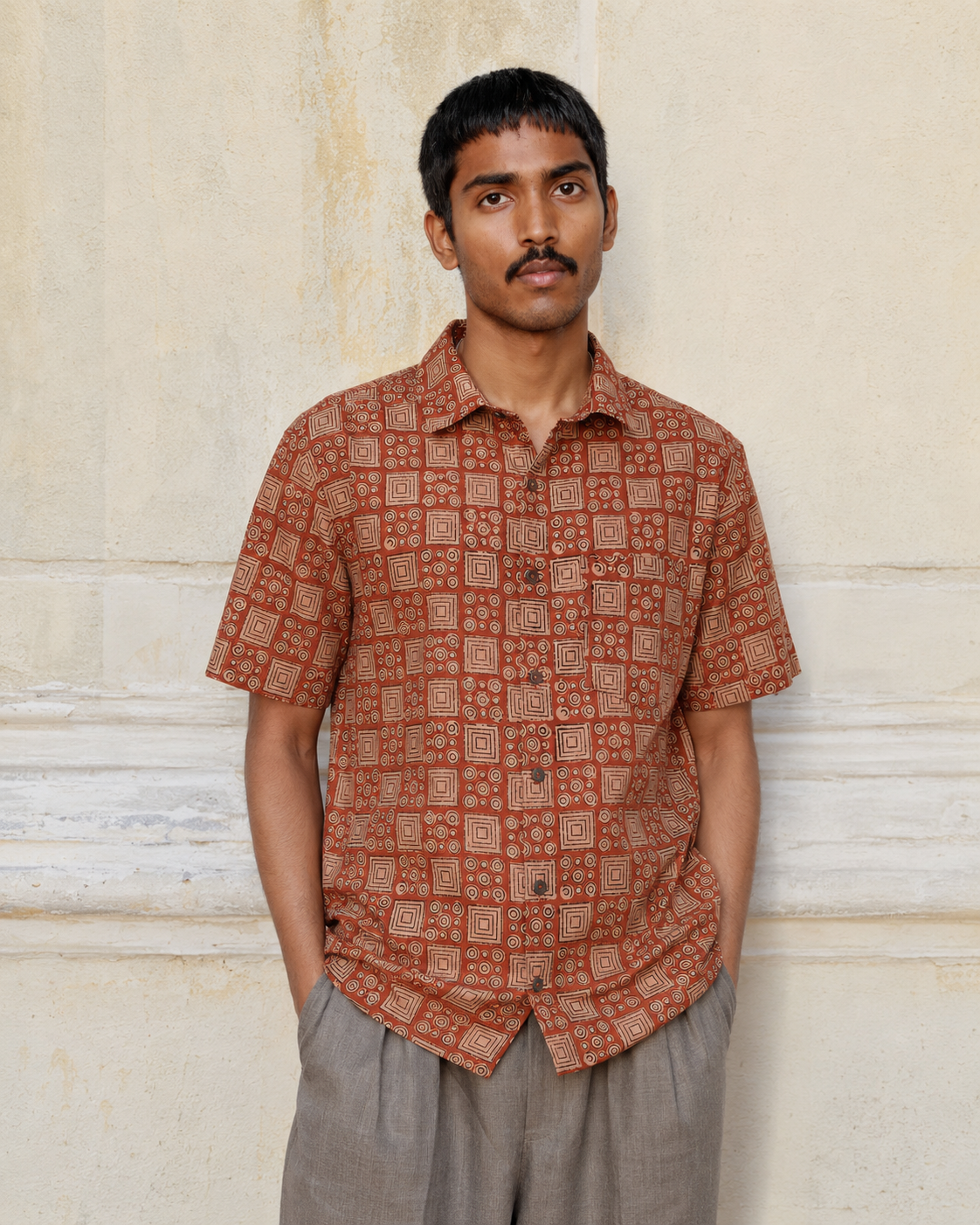 Rust Boxes Cotton Mens Half Sleeve Shirts