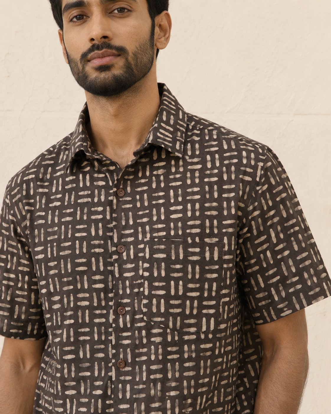 Kasis dashes Cotton Mens Half Sleeve Shirts
