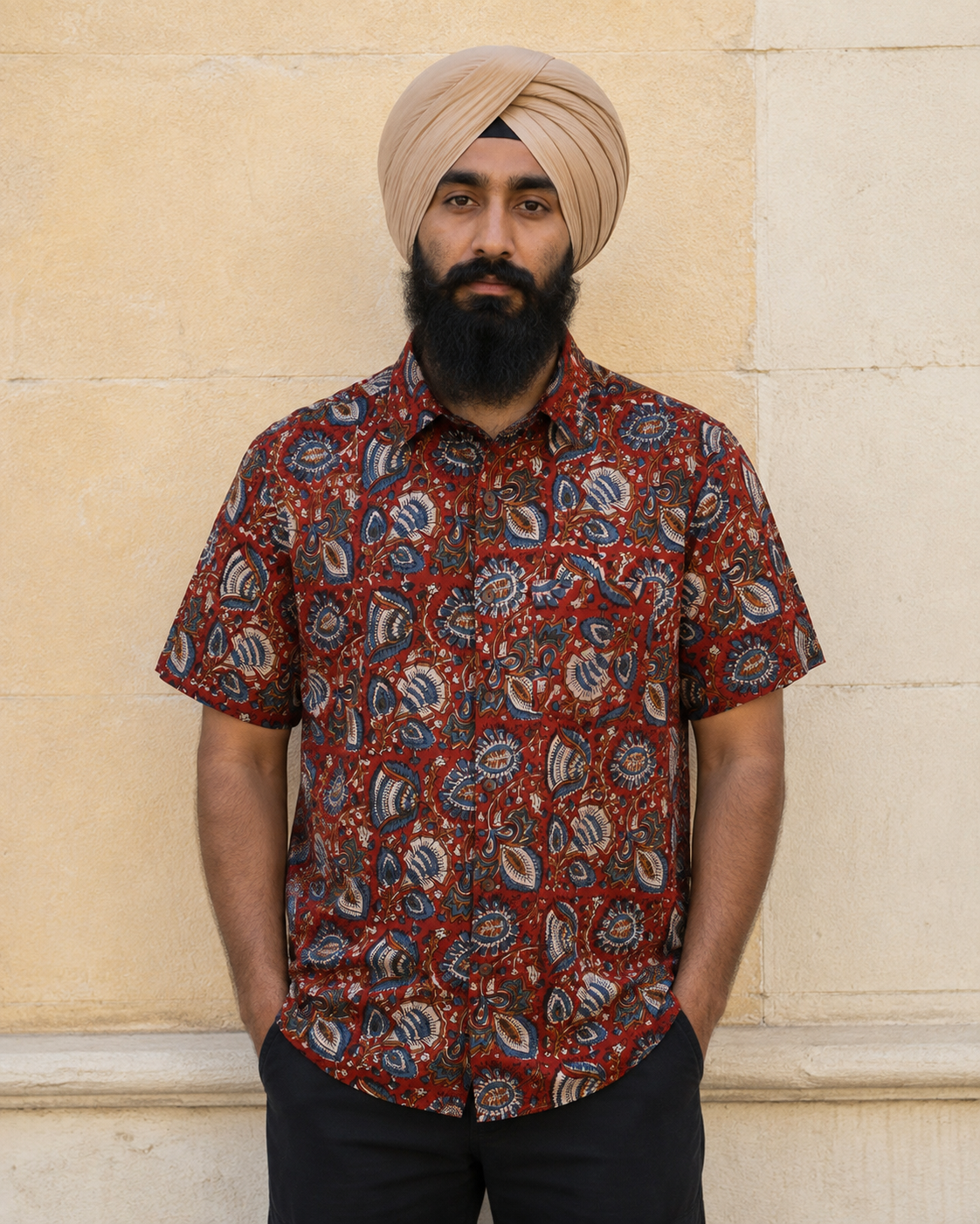 Bagru Jaal Cotton Mens Half Sleeve Shirts