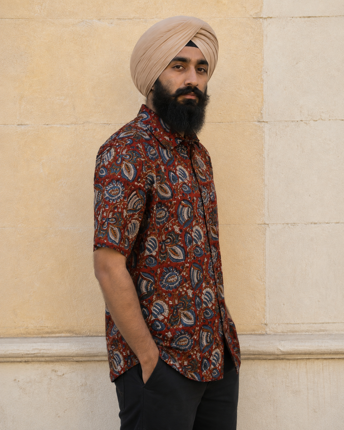 Bagru Jaal Cotton Mens Half Sleeve Shirts