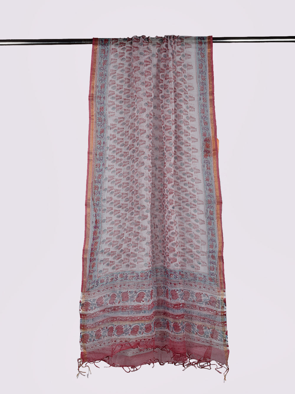 Booti Hand Block Printed Pattern Kota Doria Dupatta