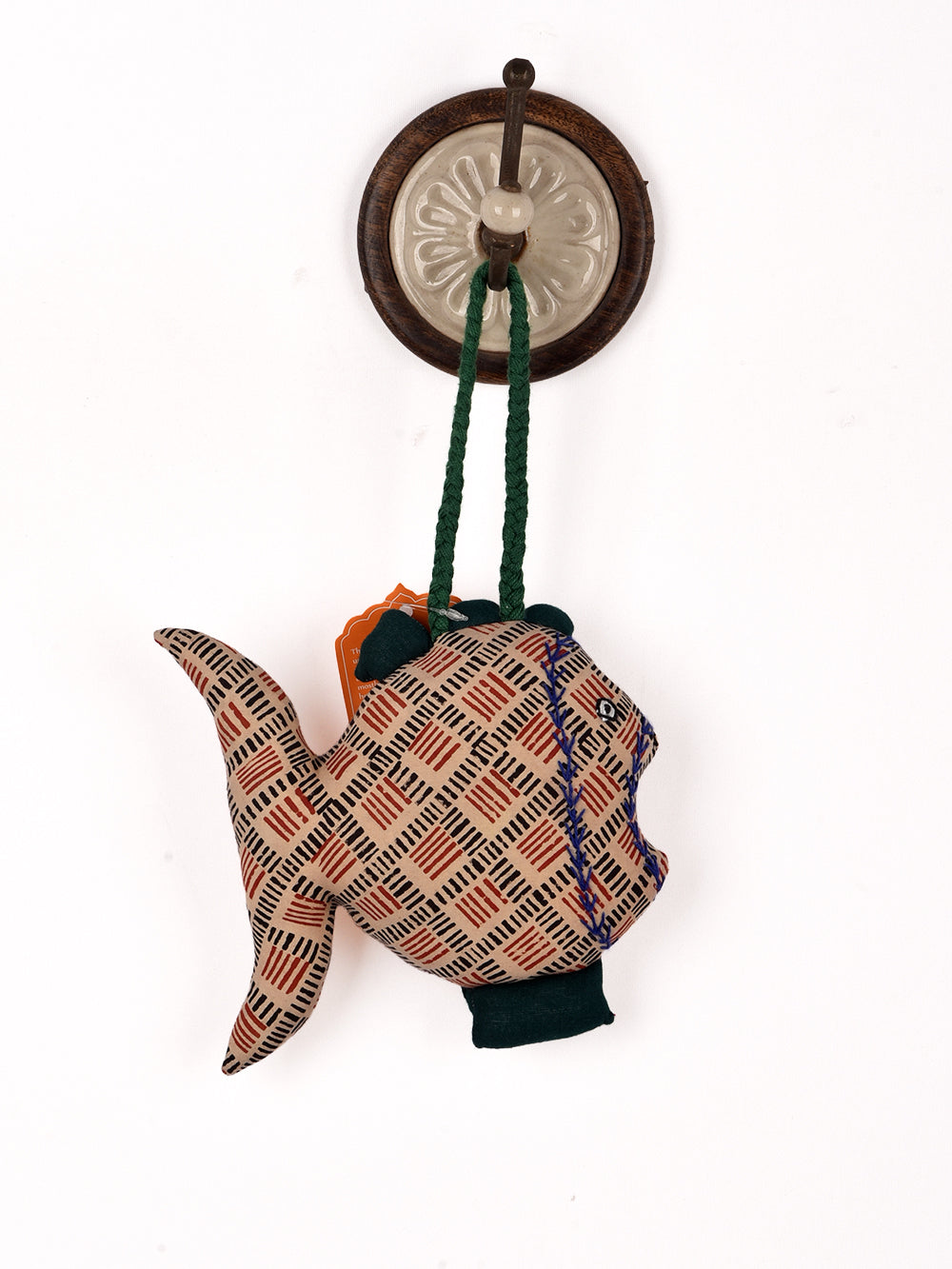 Fish Bagru Red Hand Block Printed Fabric Soft Toy