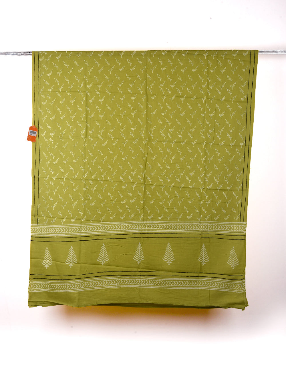Forest Green Leaf Cotton Dupatta