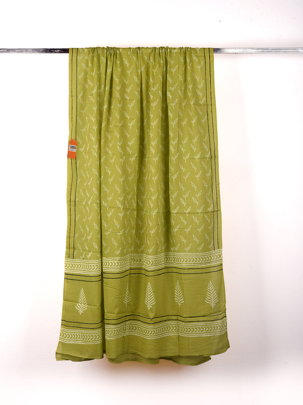 Forest Green Leaf Cotton Dupatta