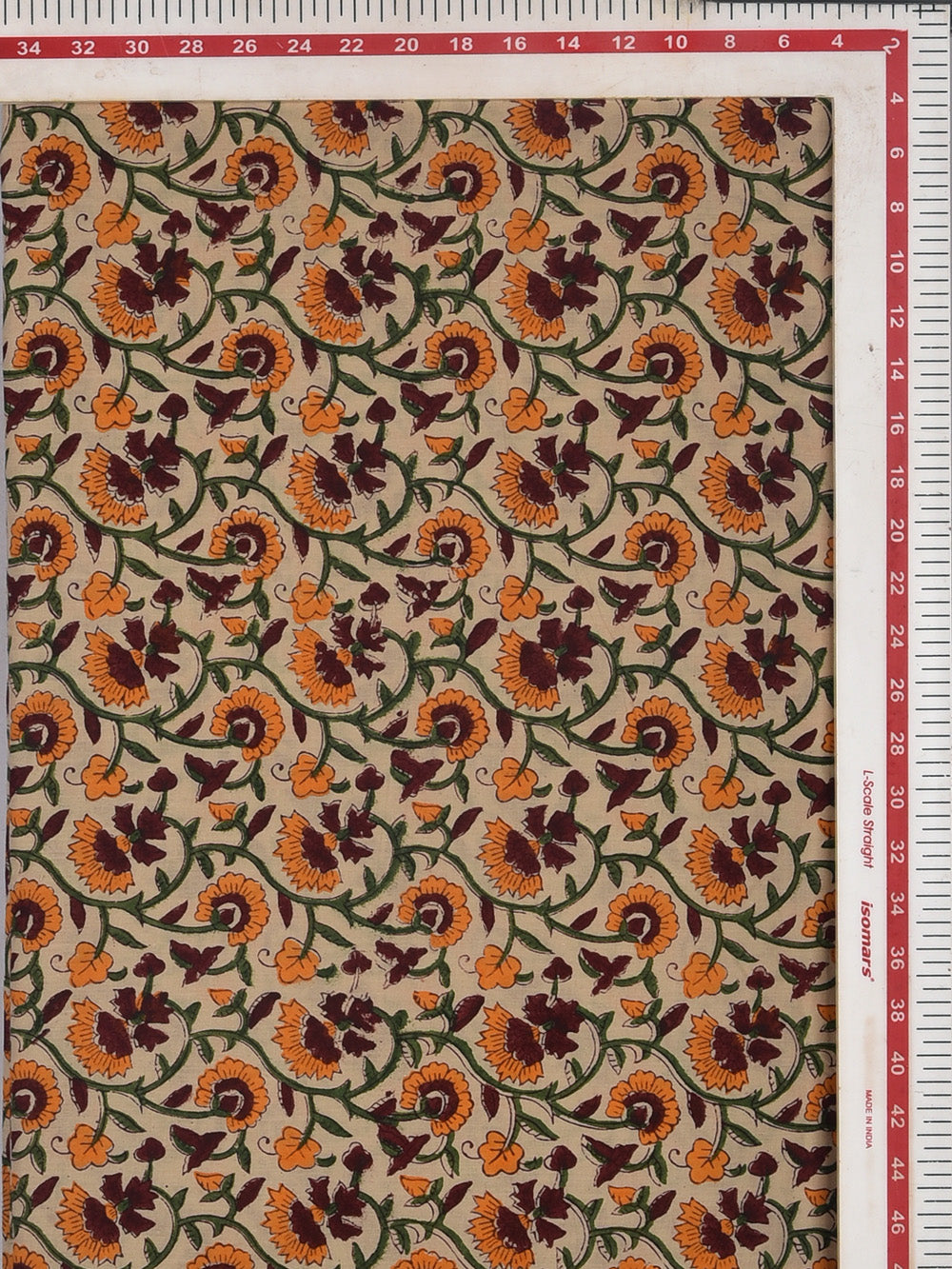 Jaal Pattern Cotton Cambric Sanganeri Hand Block Printed Fabric