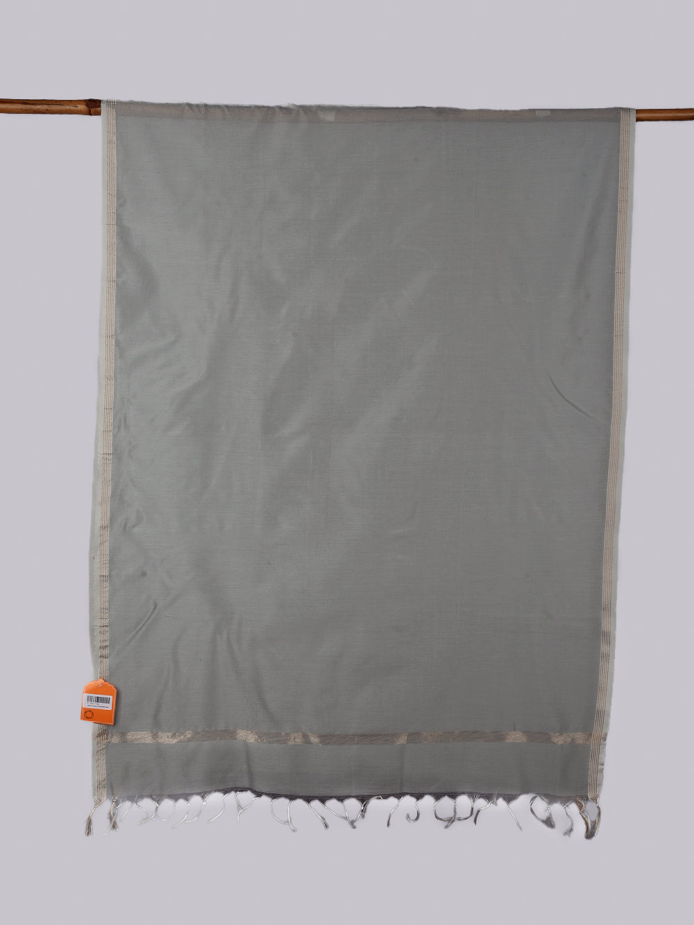 Steel Grey Cross Yarn Dyed Pure Chanderi Dupatta