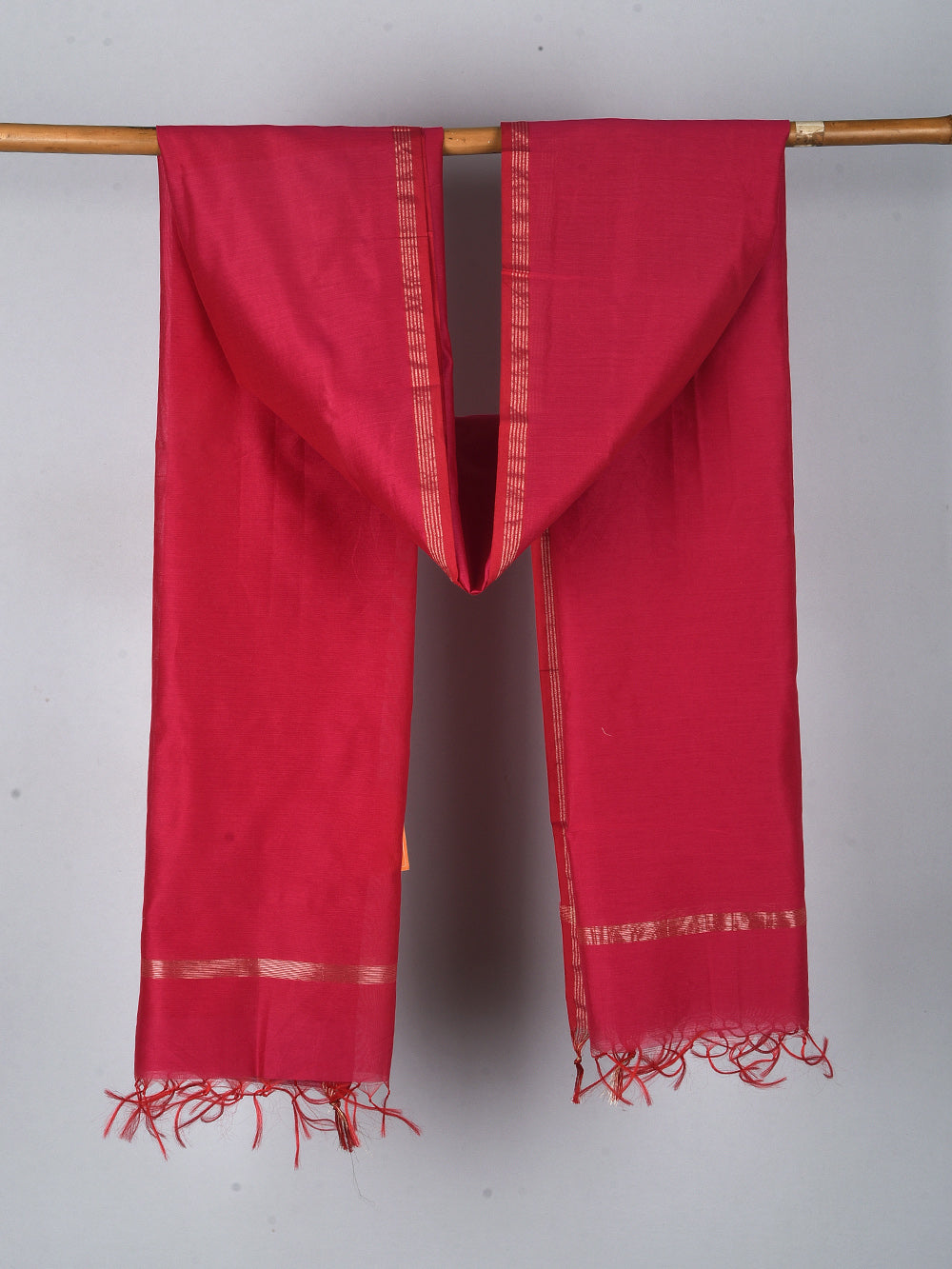 Magenta Pink Cross Yarn Dyed Pure Chanderi Dupatta
