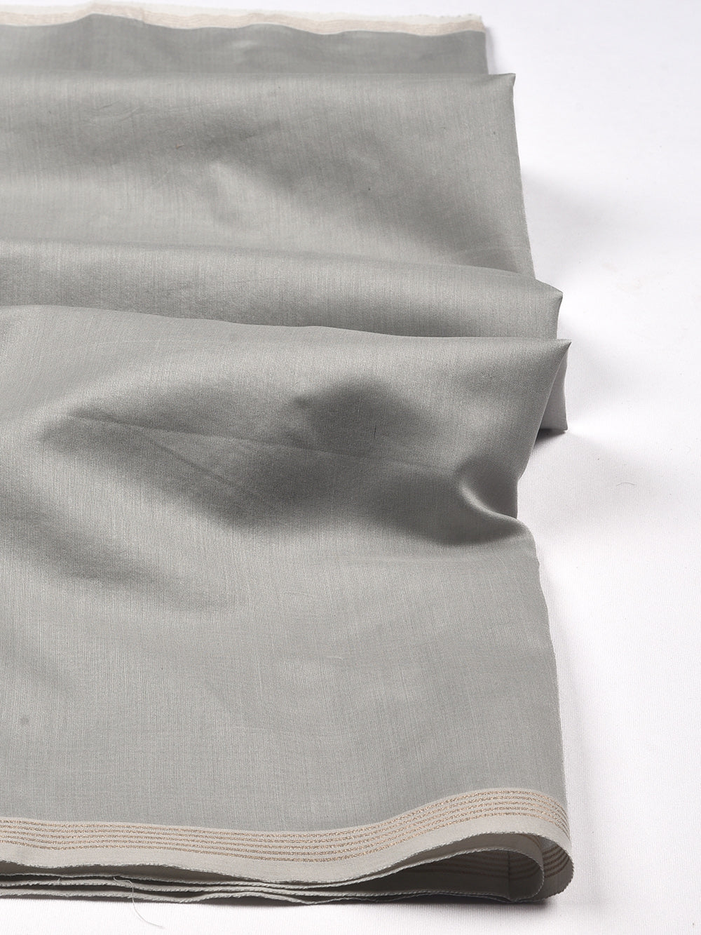 Steel Grey Cross Yarn Dyed Pure Chanderi Dupatta