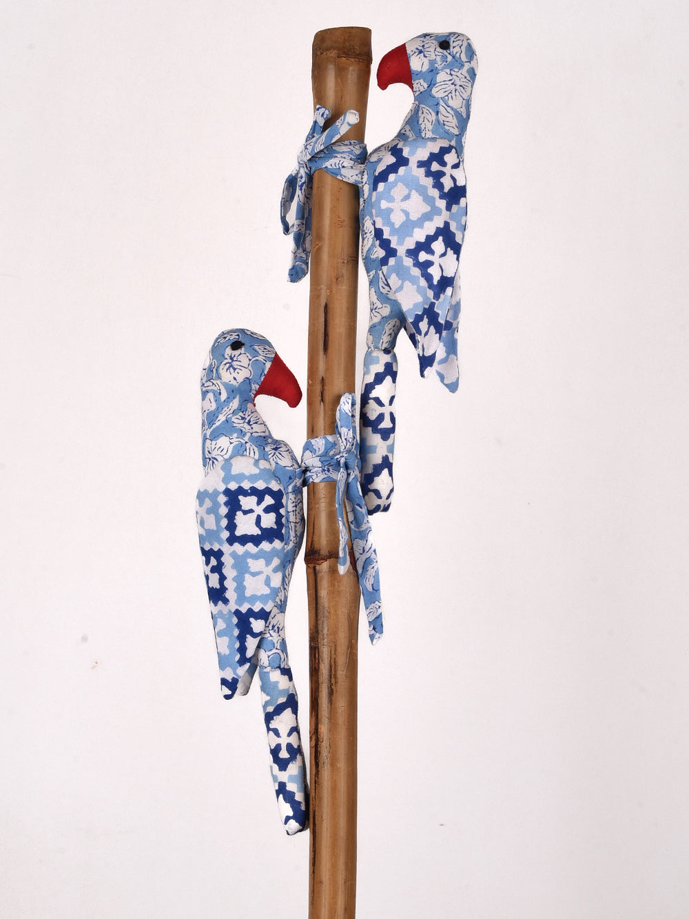 Blue Parrot Hand Block Printed Fabric Soft Toy