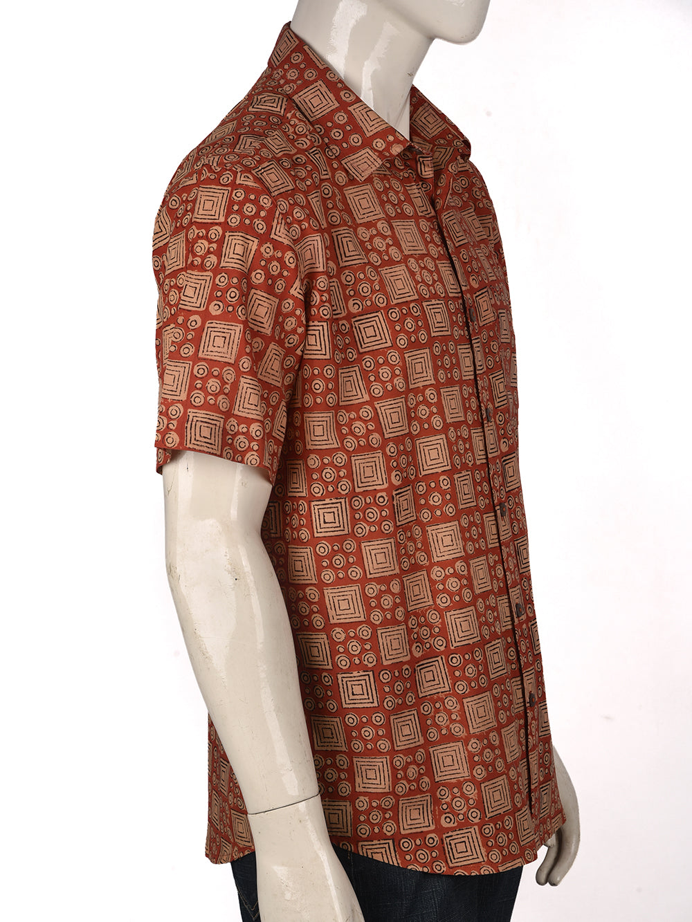 Rust Boxes Cotton Mens Half Sleeve Shirts