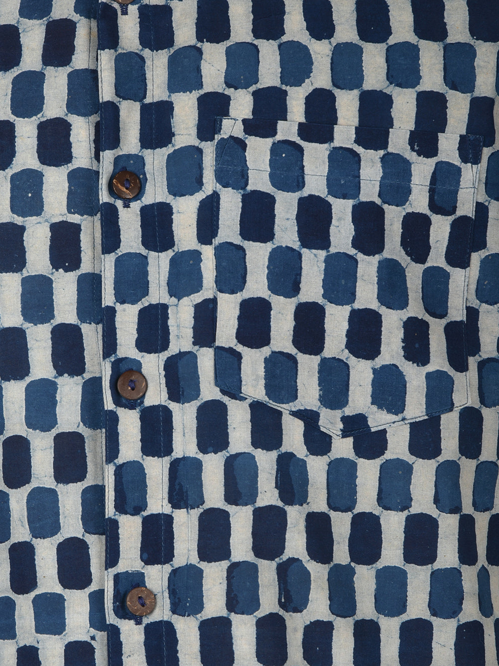 Indigo Checks Cotton Mens Half Sleeve Shirts