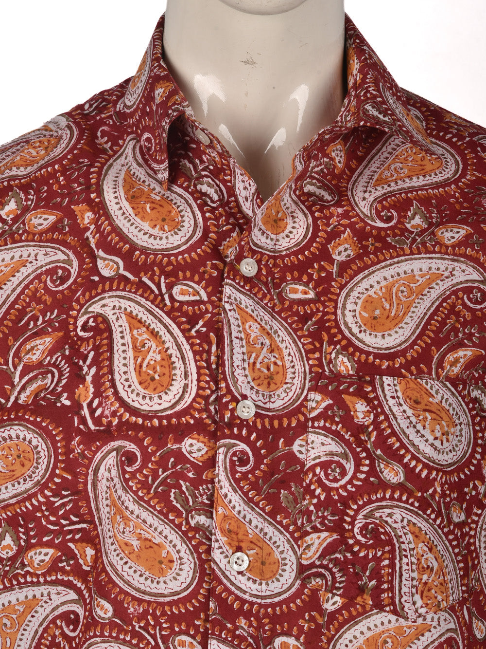 Red Jaal Cotton Mens Half Sleeve Shirts