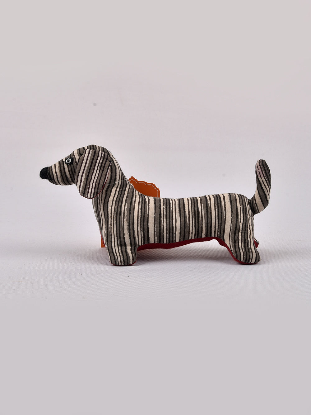 Dog Kasis Grey Hand Block Printed Fabric Soft Toy