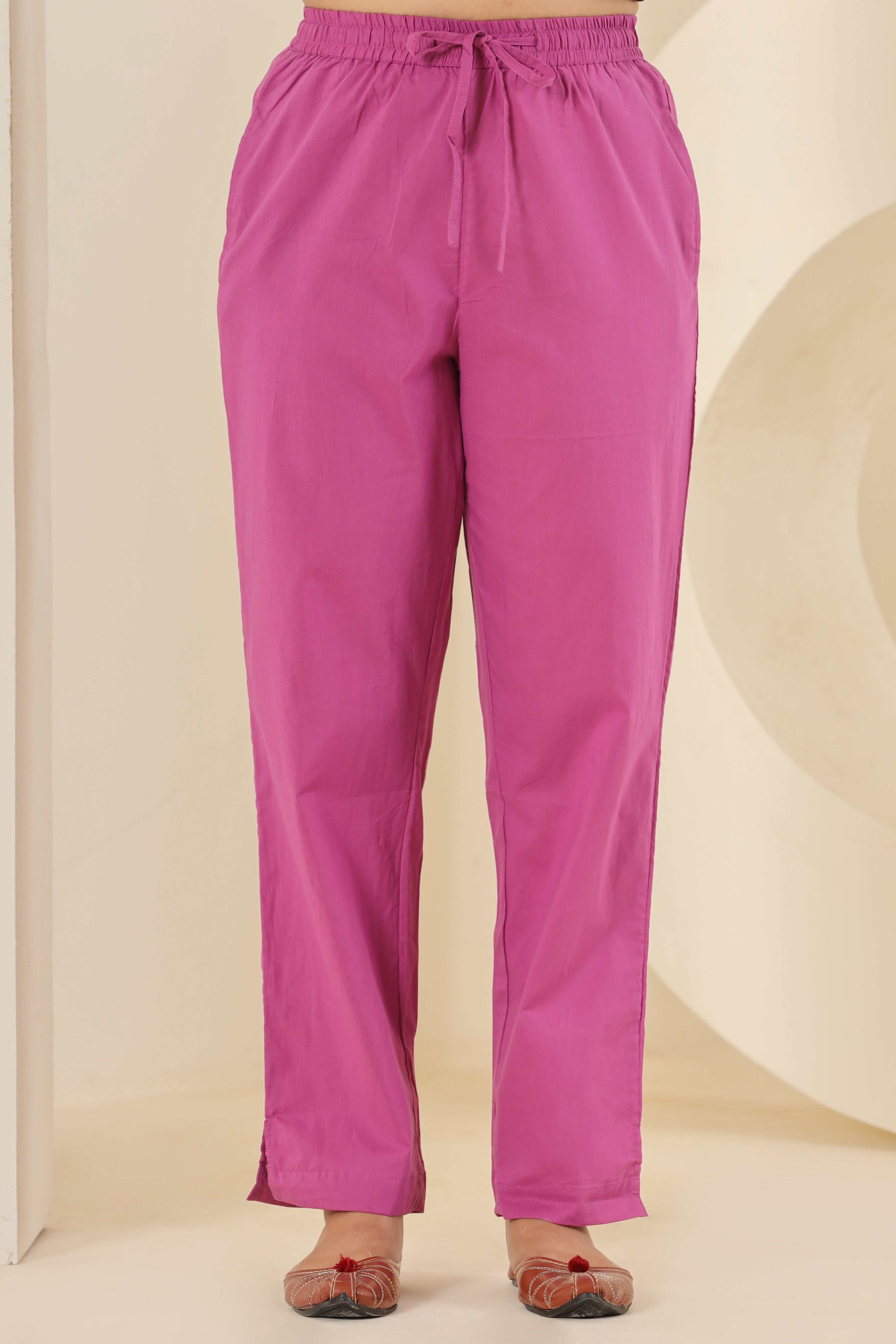 Bubblegum Pink Cotton Cambric Lounge Pant