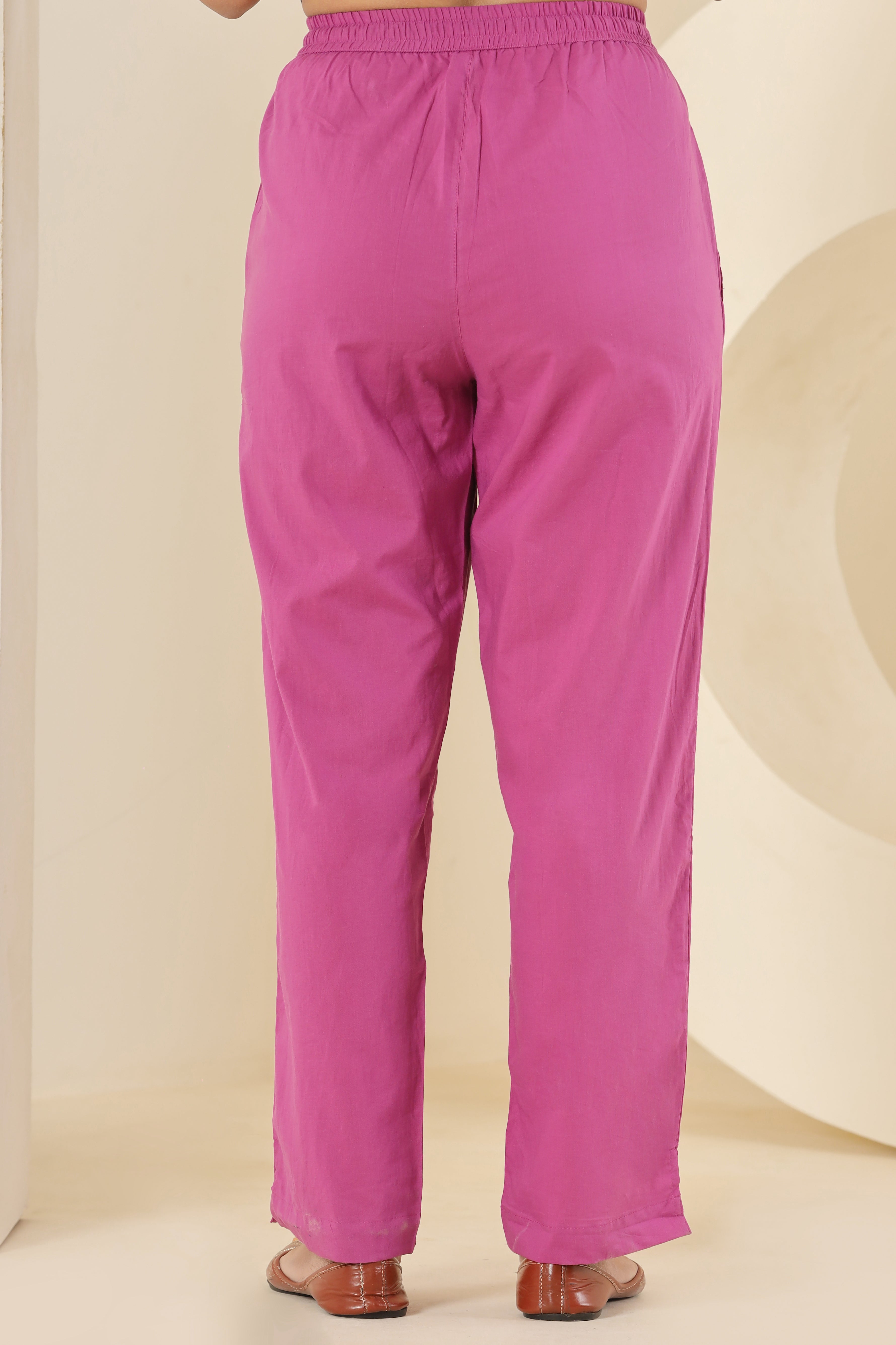 Bubblegum Pink Cotton Cambric Lounge Pant