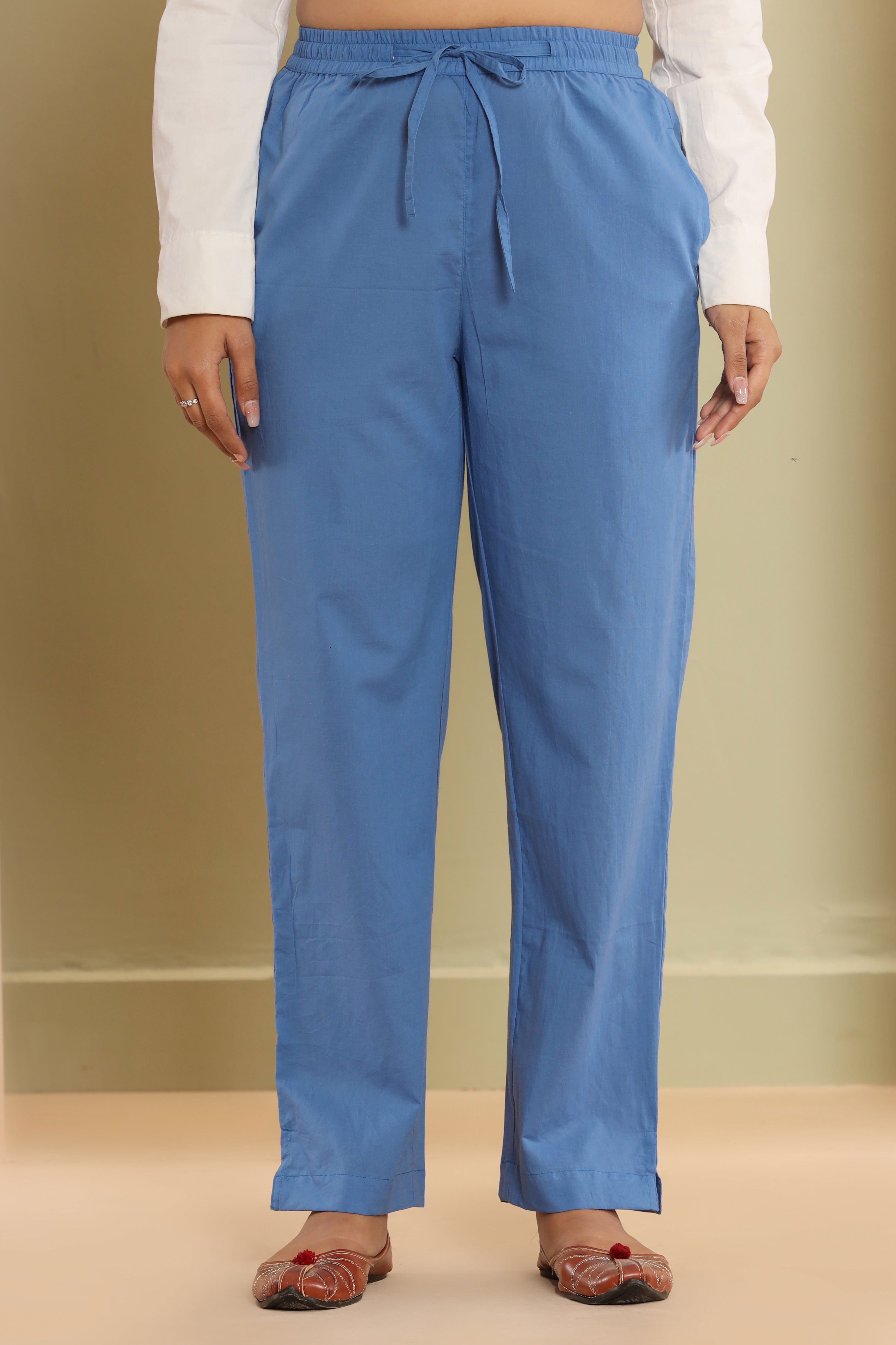 Provence Blue Cotton Cambric Lounge Pant