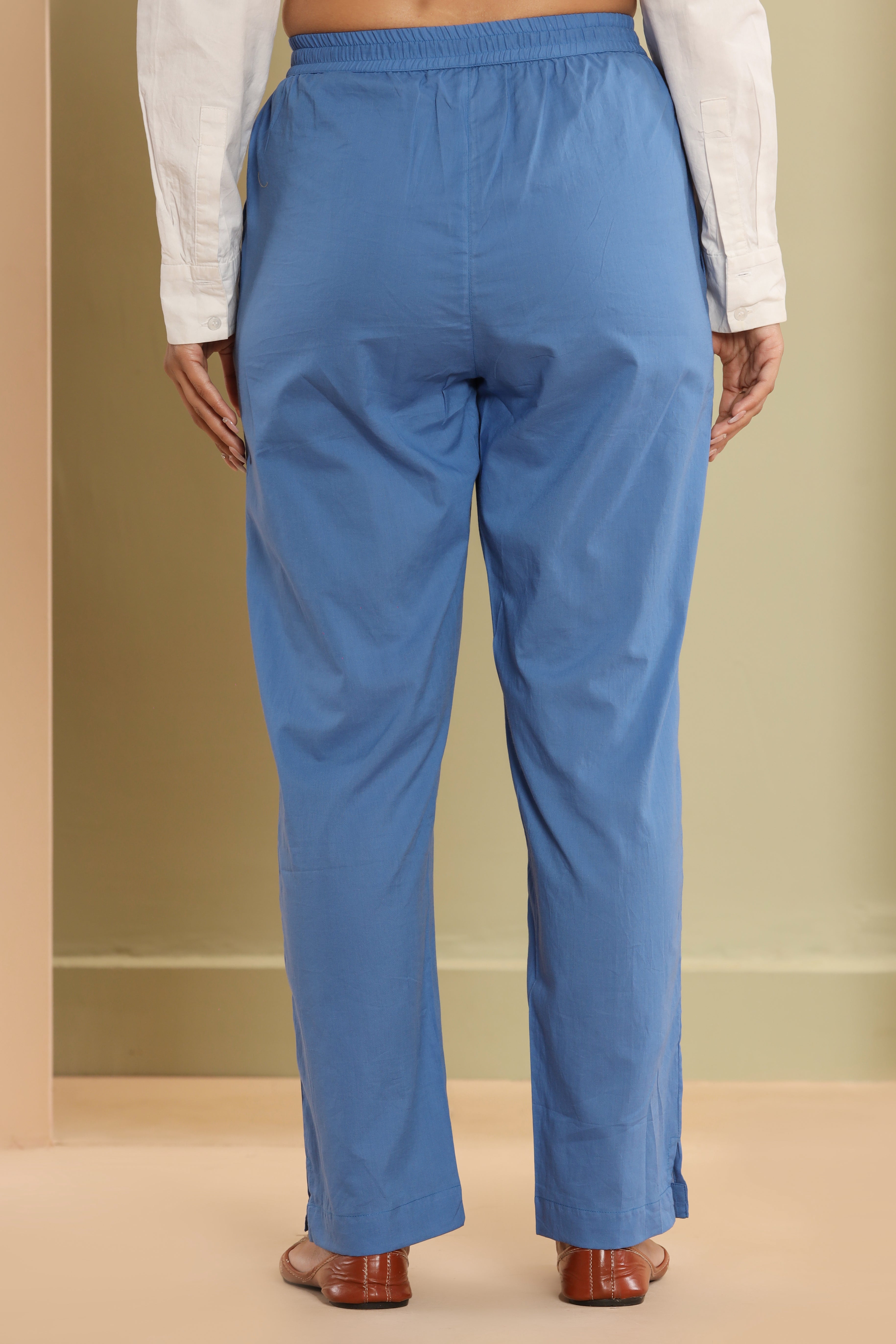 Provence Blue Cotton Cambric Lounge Pant