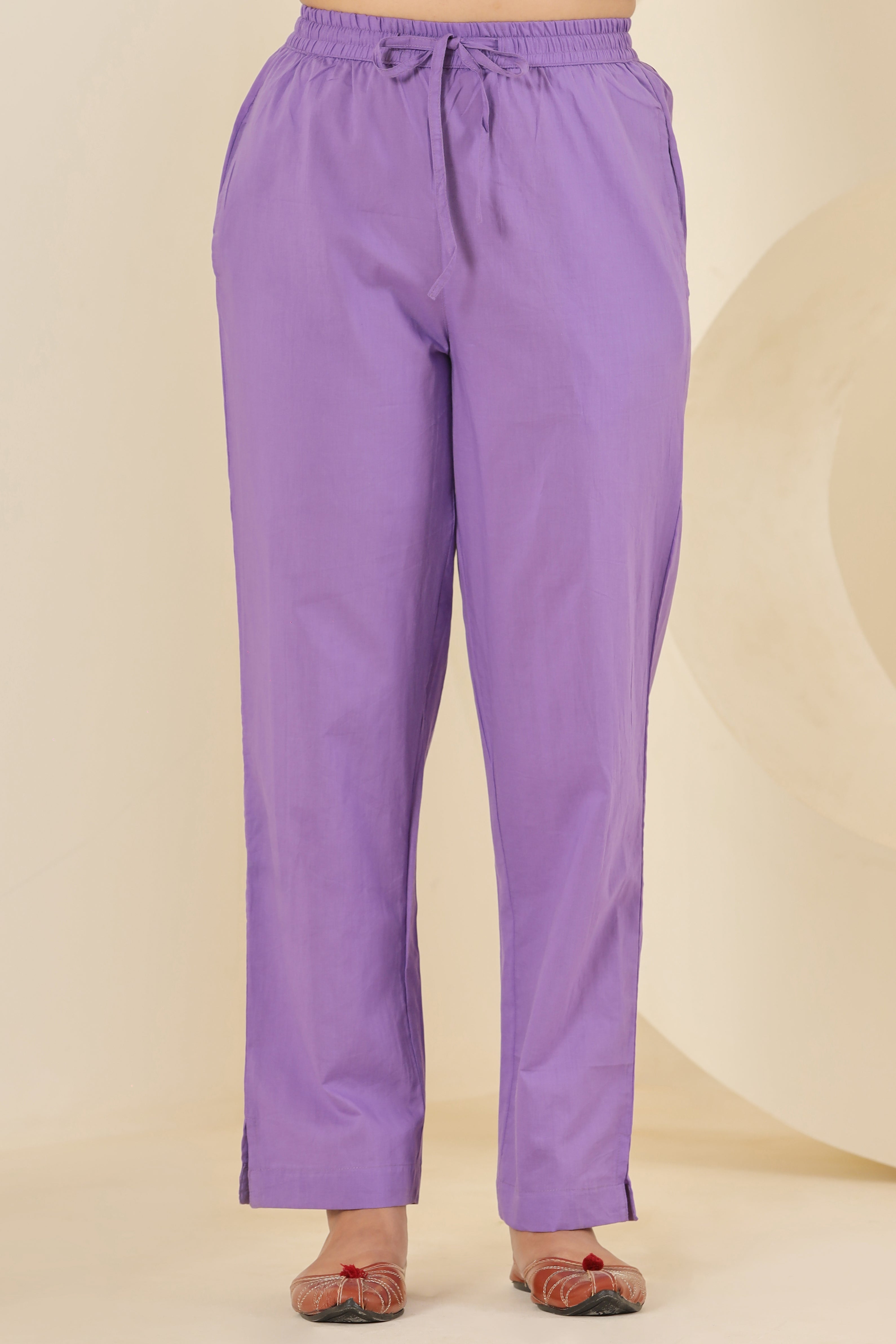 Light Purple Cotton Cambric Lounge Pant