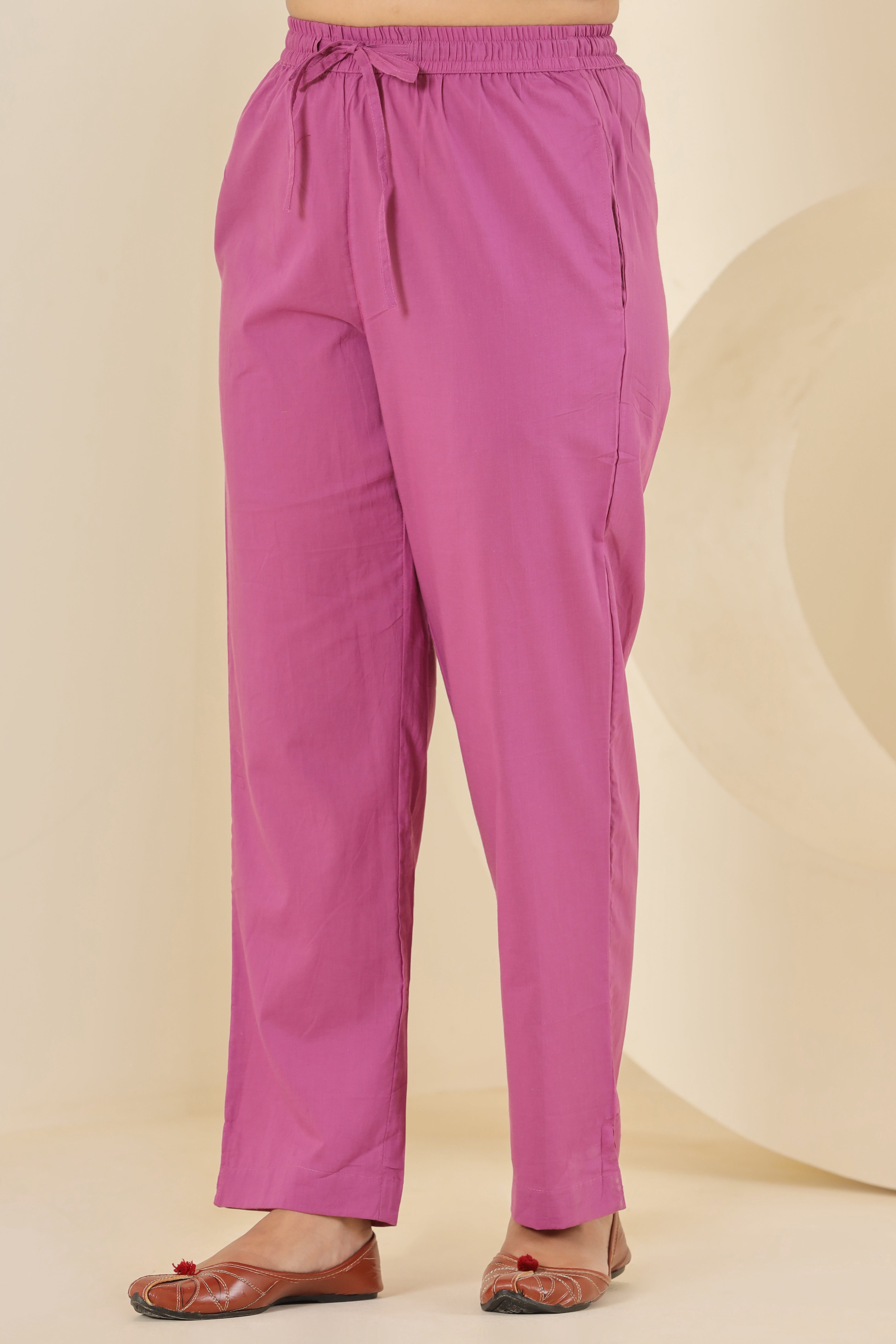 Persian Pink Cotton Cambric Lounge Pant