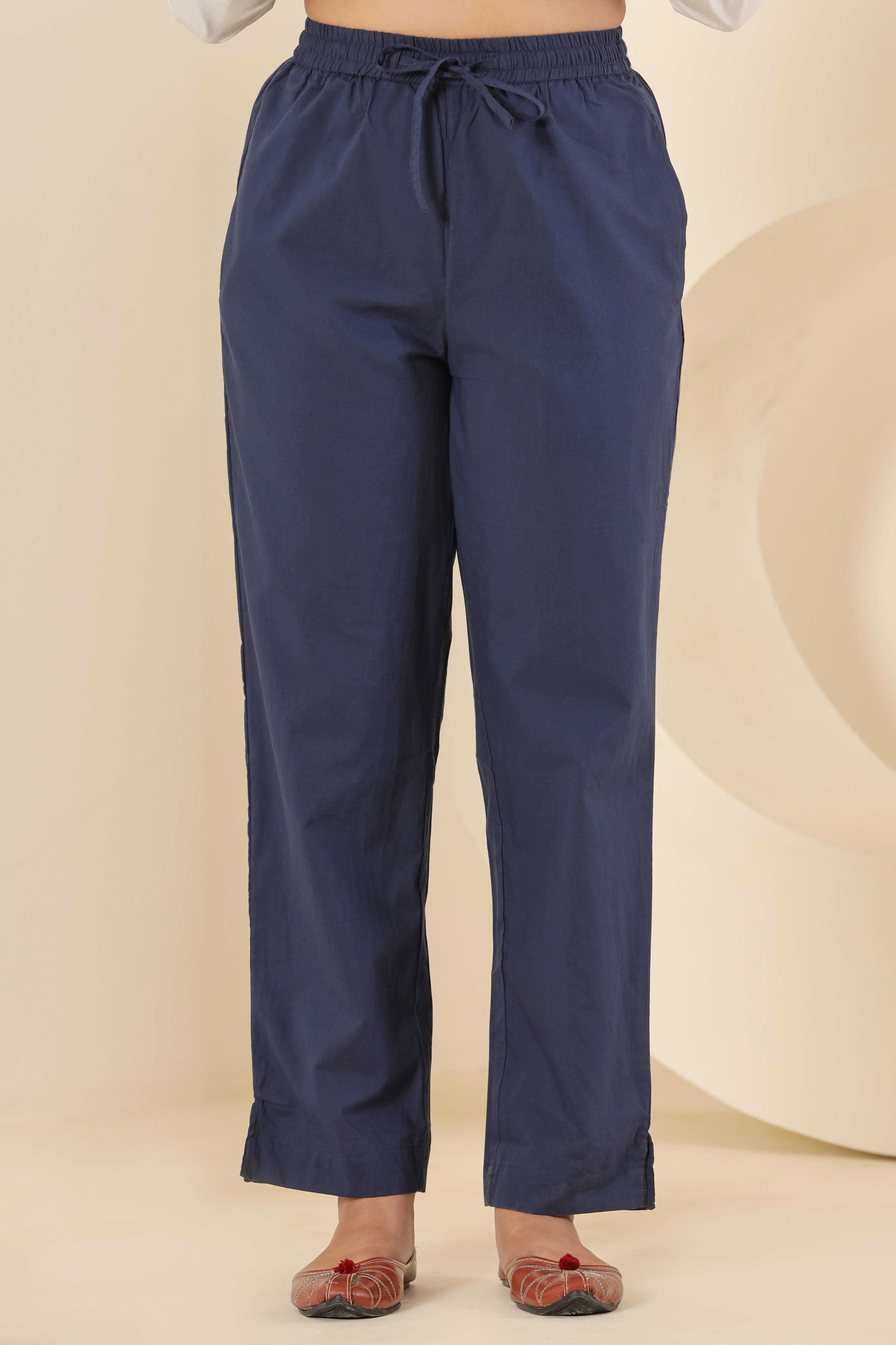 Night Time Blue Cotton Cambric Lounge Pant