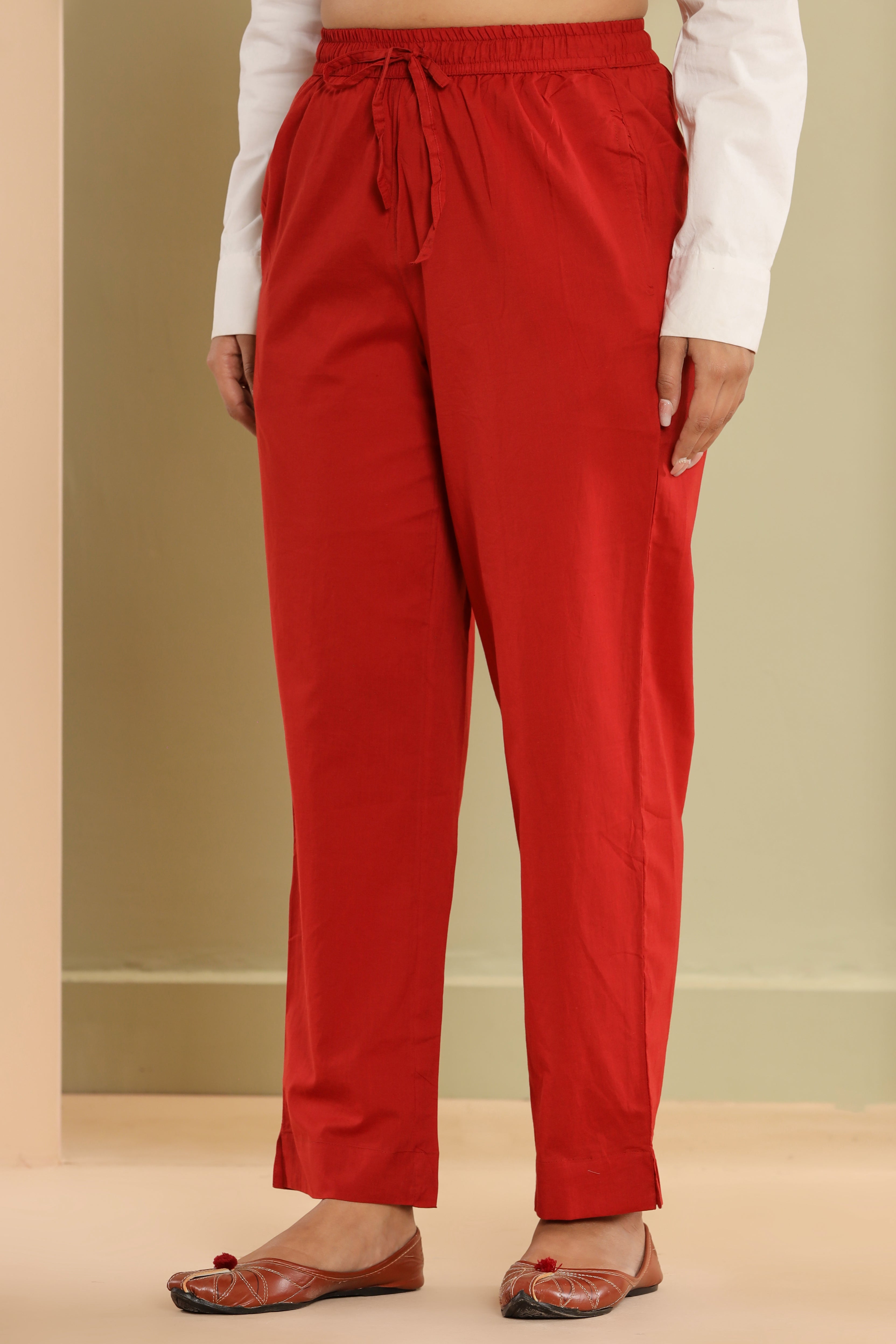 Bagru Red Cotton Cambric Lounge Pant