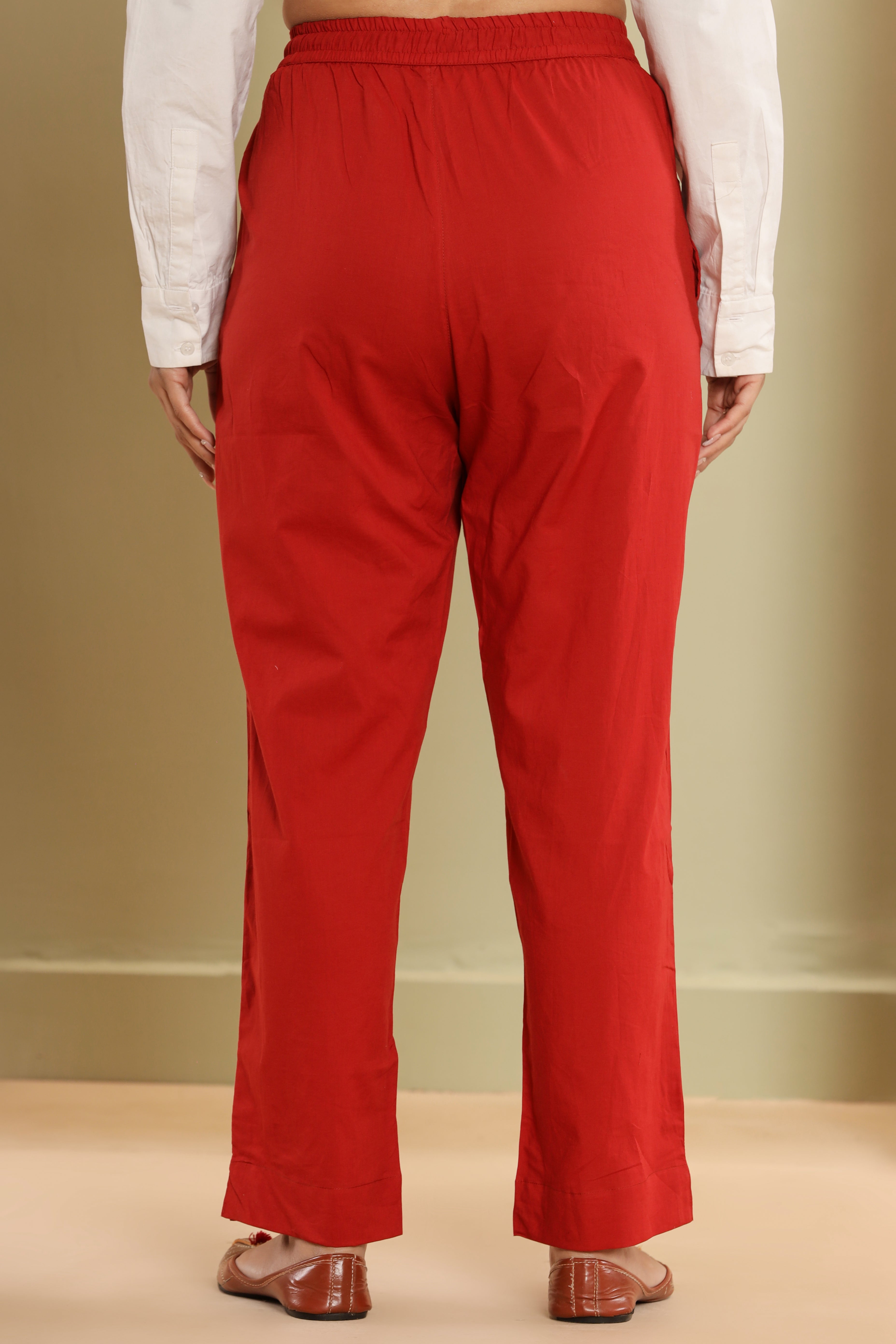Bagru Red Cotton Cambric Lounge Pant