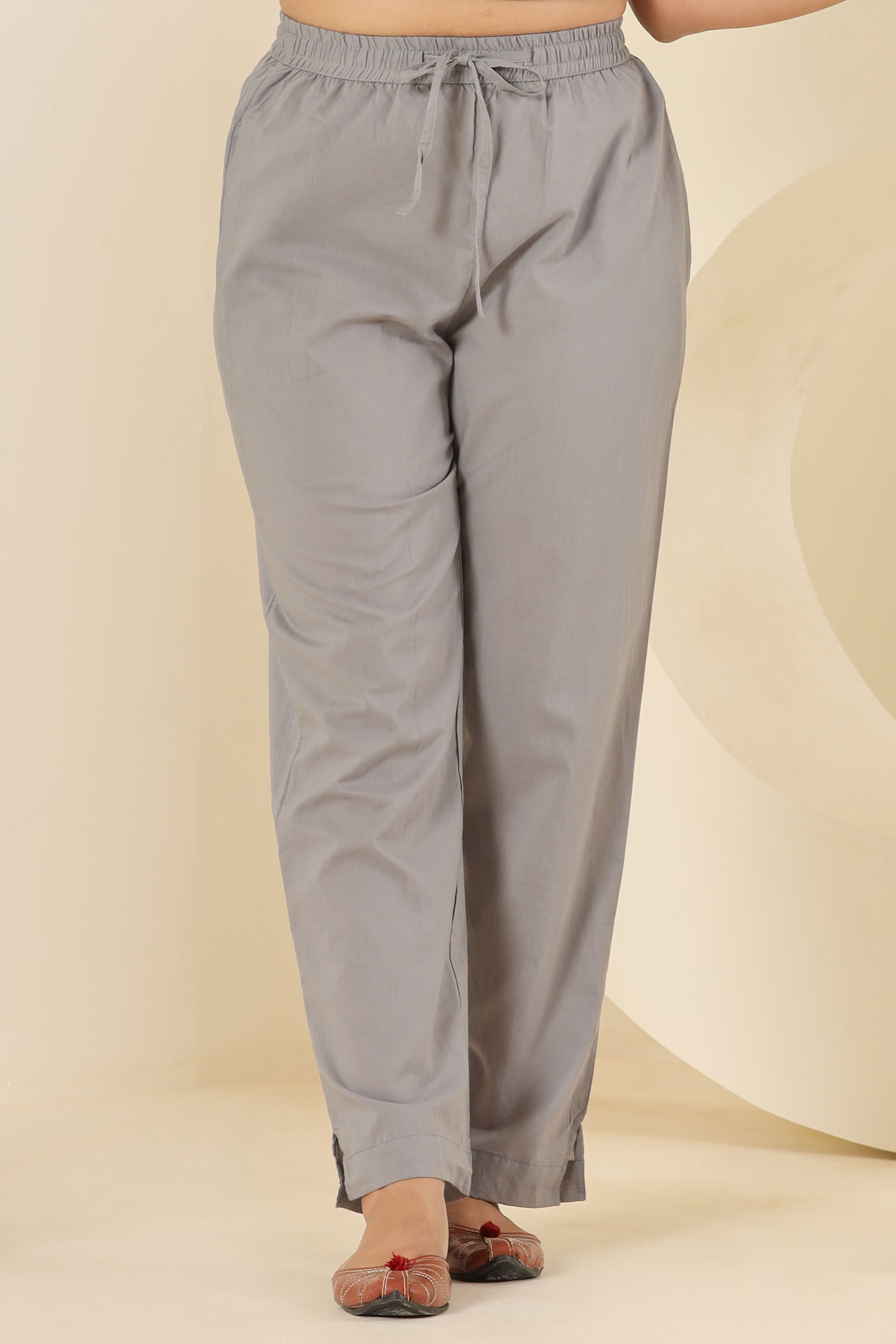 Cloudy Grey Cotton Cambric Lounge Pant