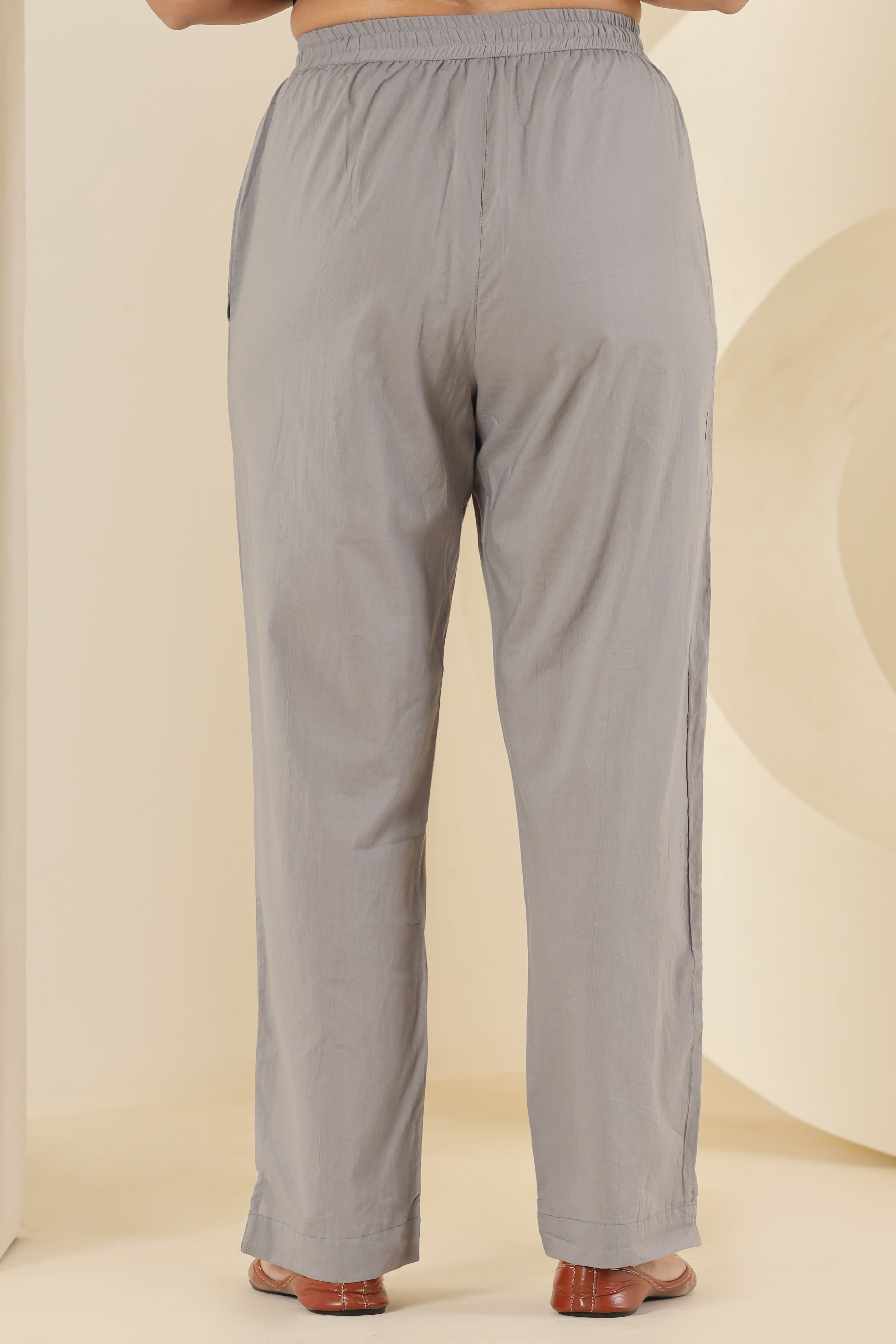 Cloudy Grey Cotton Cambric Lounge Pant