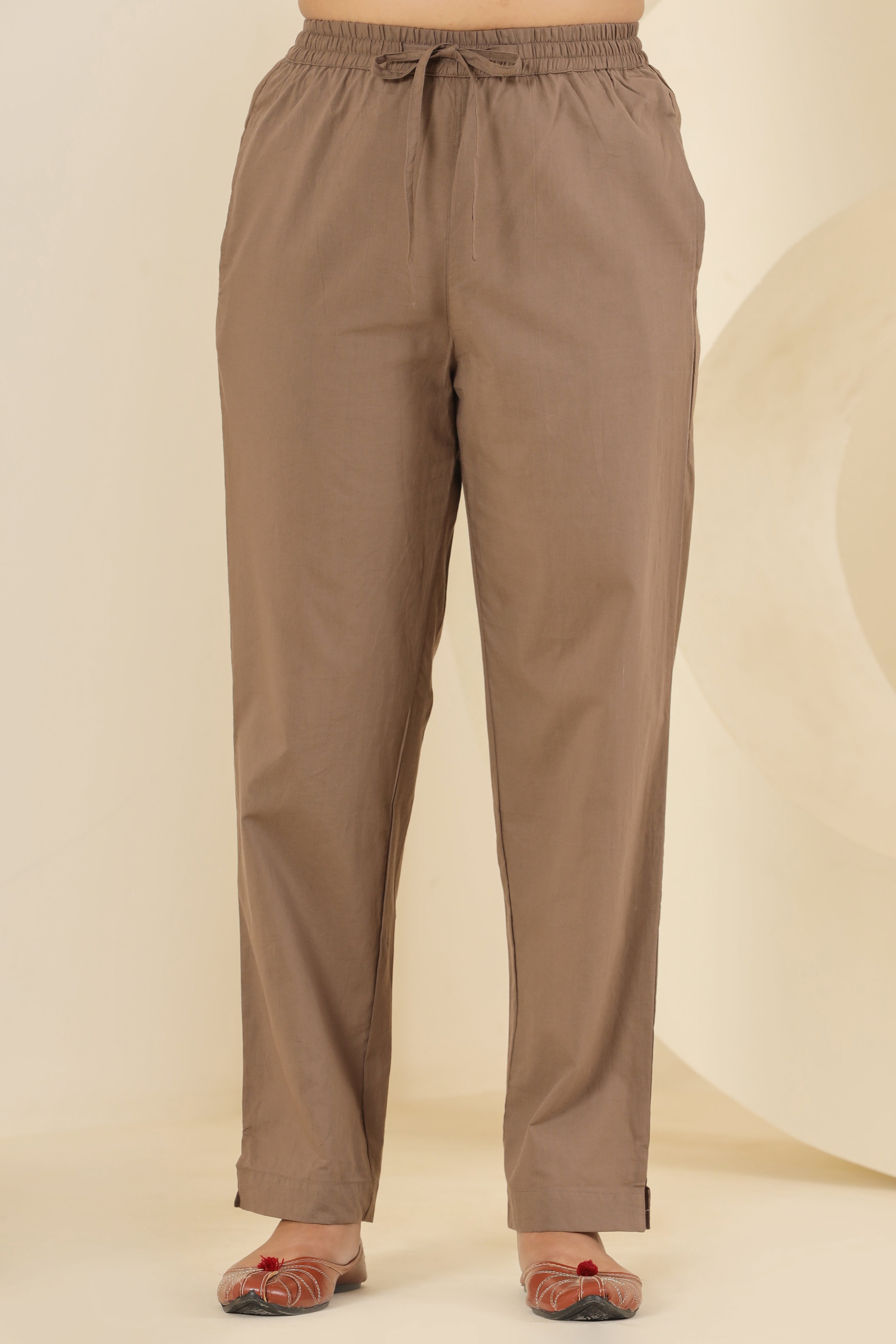 Bagru Brownish Grey Cotton Cambric Lounge Pant