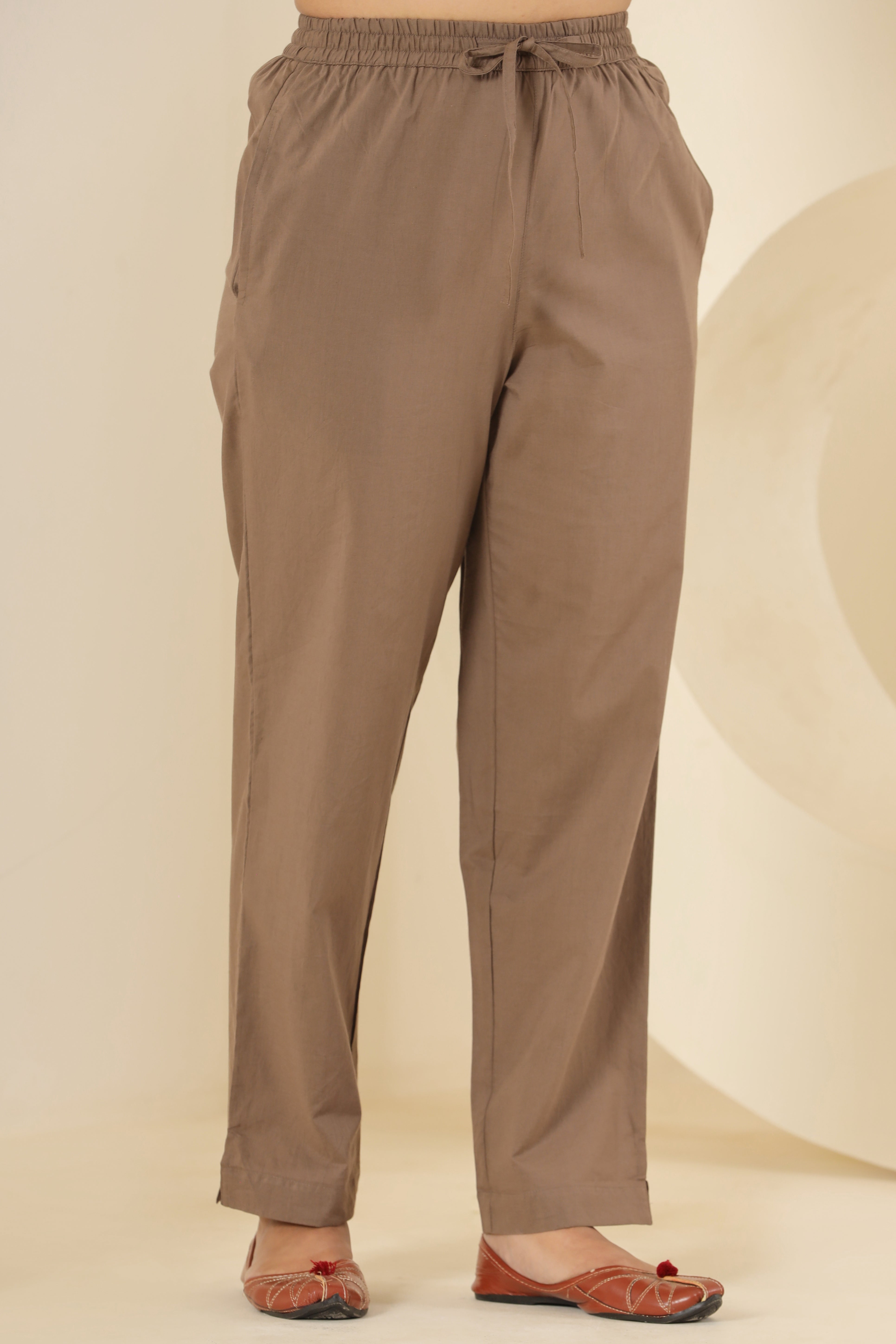 Bagru Brownish Grey Cotton Cambric Lounge Pant