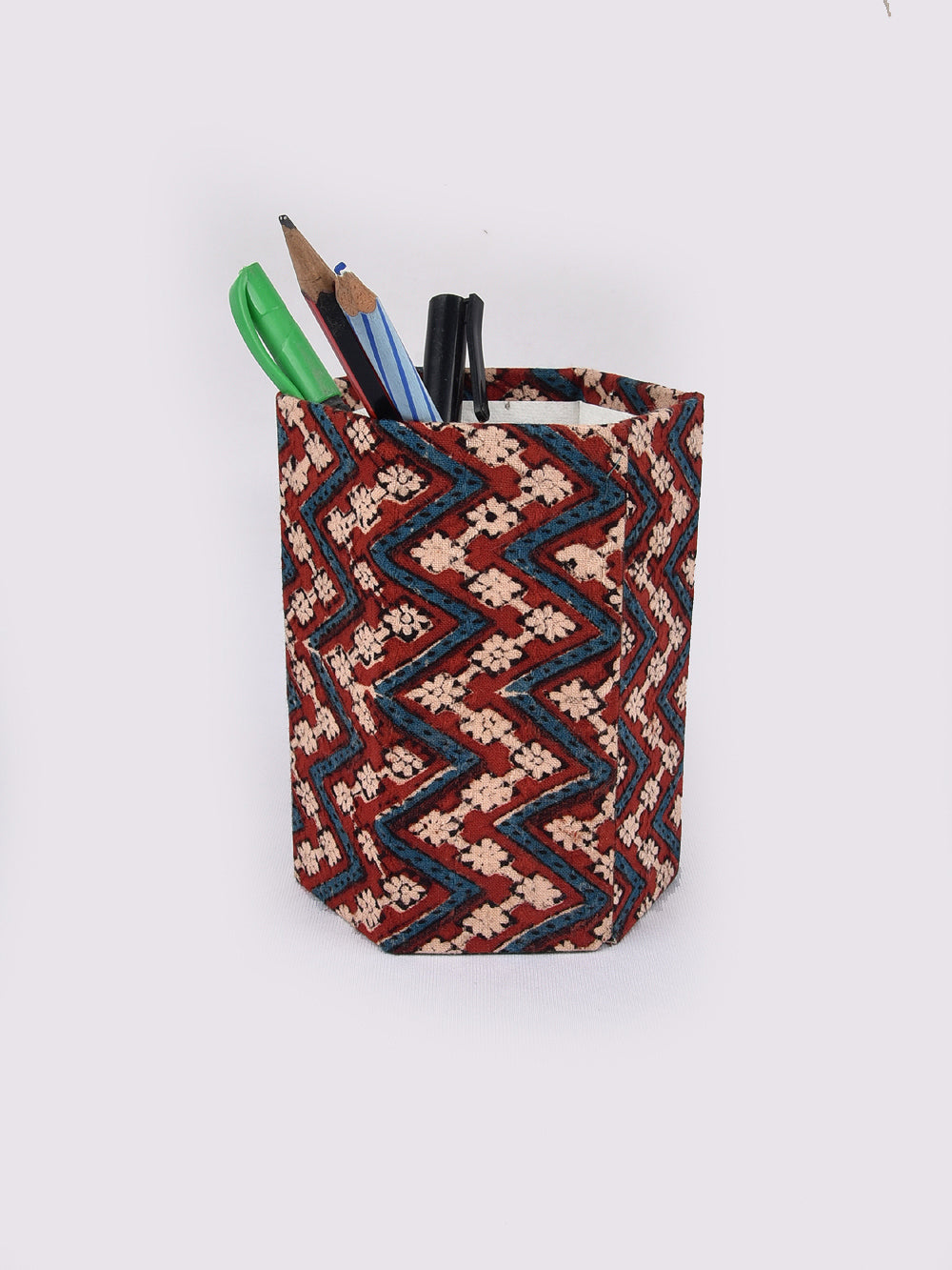 Bagru Lehariya Hand Block Printed Foldable Pen Stand