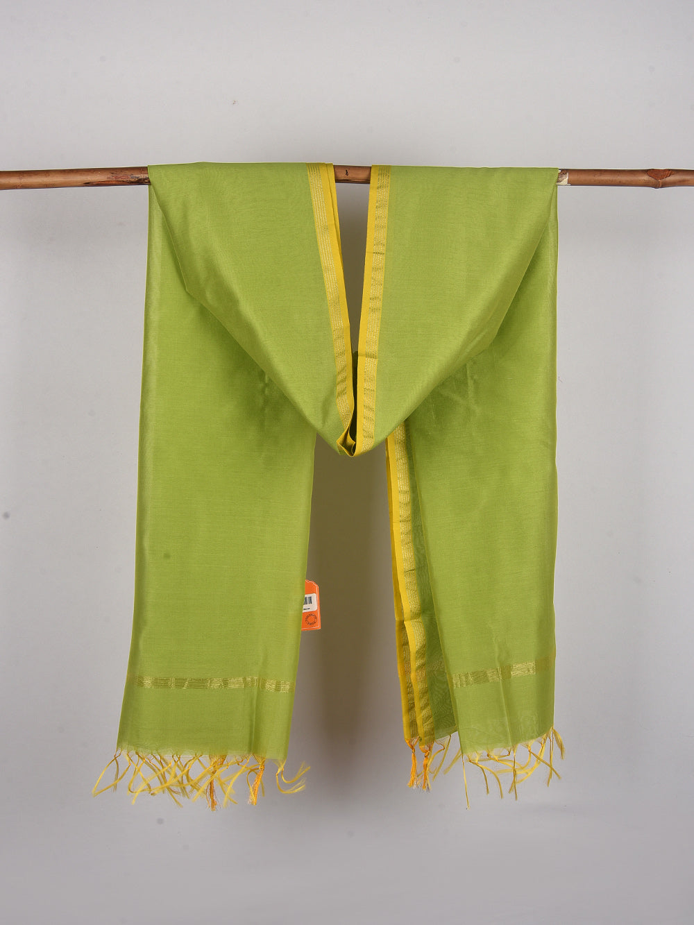 Lemon Green Cross Yarn Dyed Pure Chanderi Dupatta