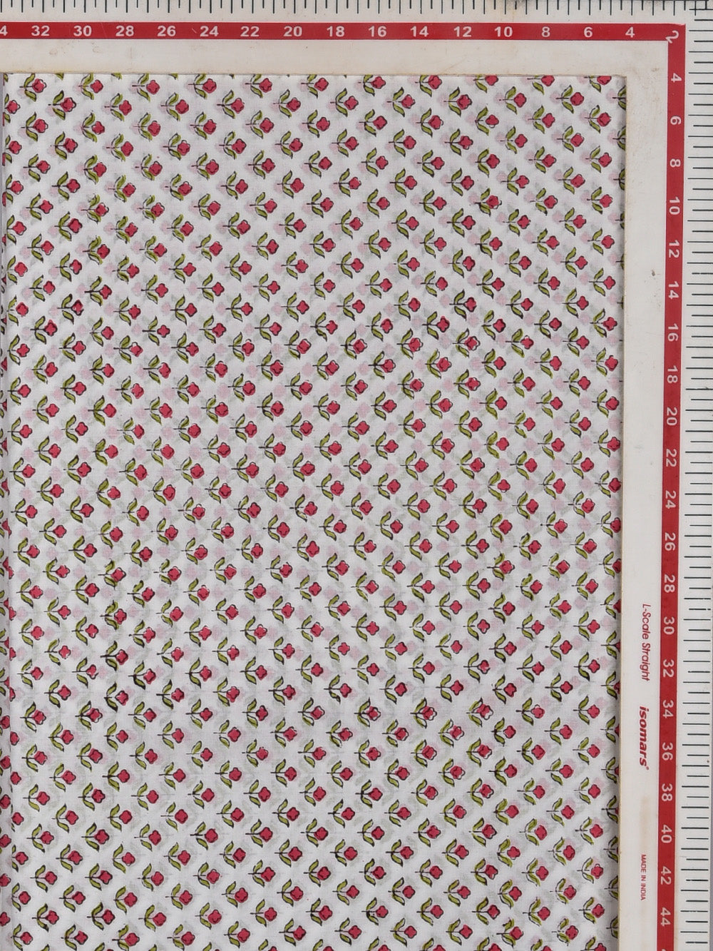 Fulwa Booti Pink Cotton Cambric Sanganeri Hand Block Printed Fabric