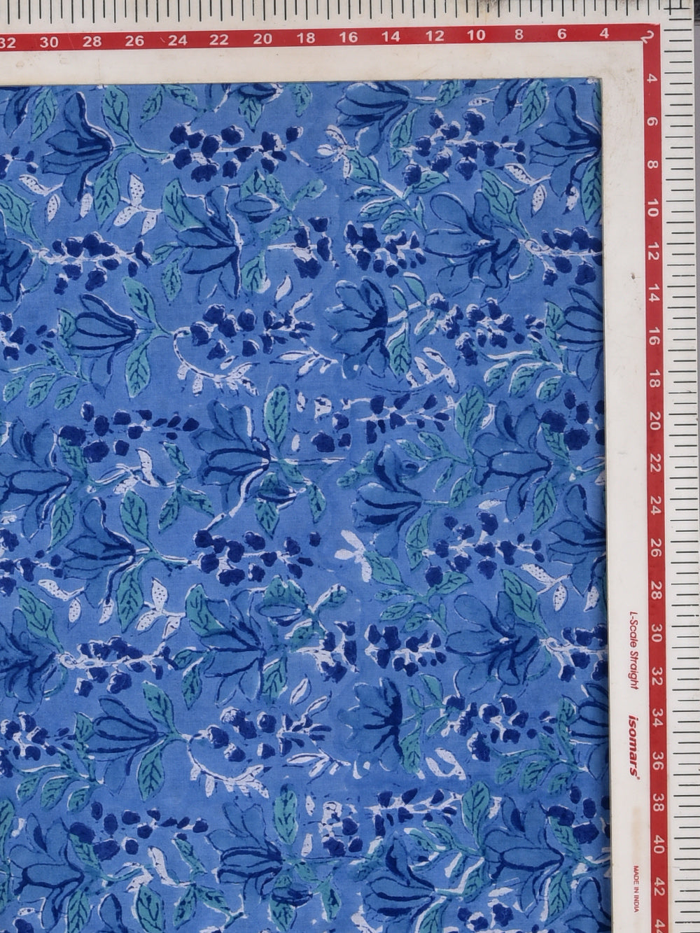 Aasmani Amaltaas Jaal Cotton Cambric Sanganeri Hand Block Printed Fabric