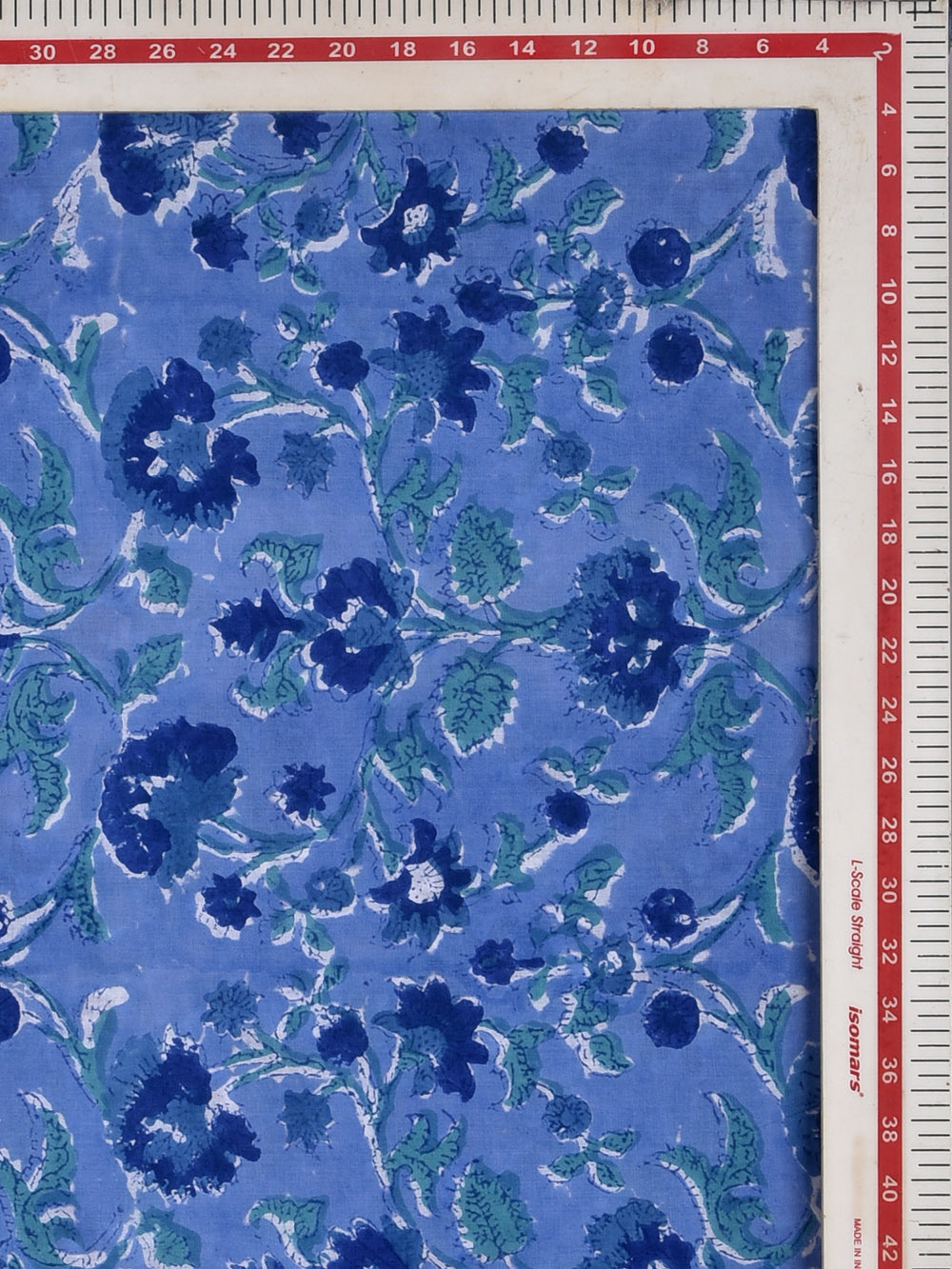 Aasmani Jaal Cotton Cambric Sanganeri Hand Block Printed Fabric