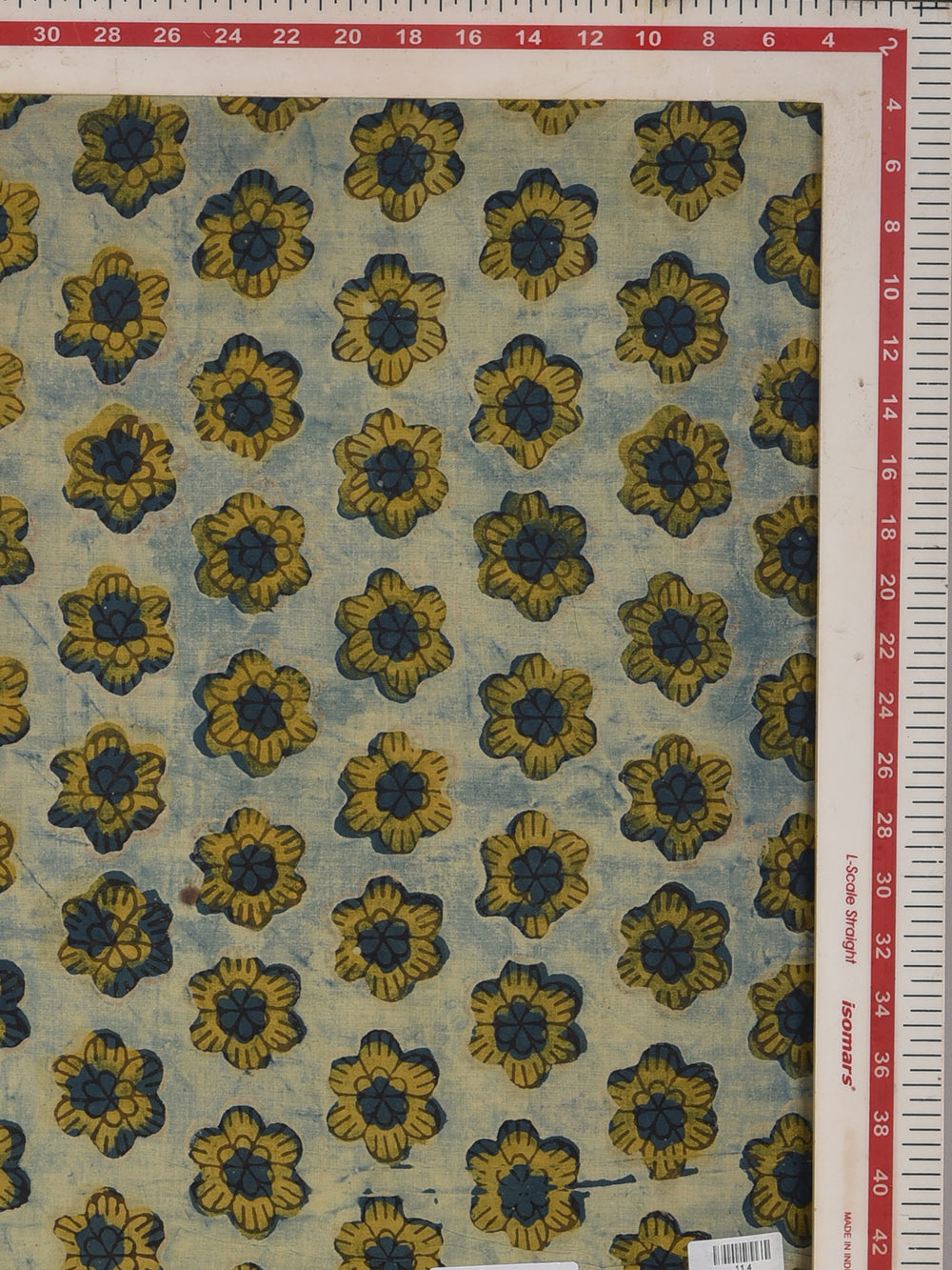 Ajrakh Multani Indigo Flower Hand Printed Modal Fabric