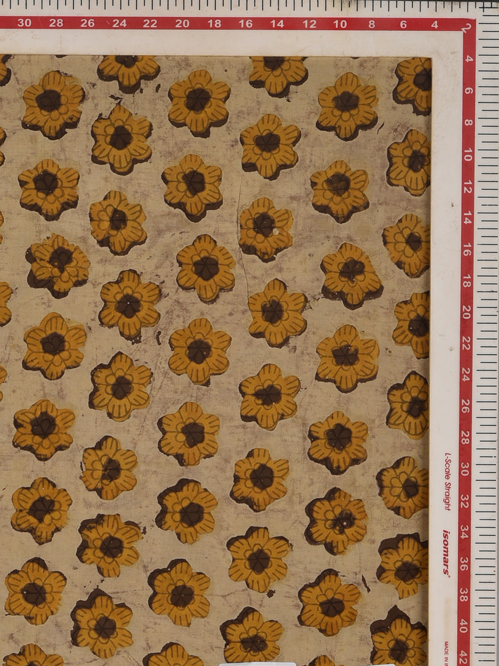 Ajrakh Multani Kasis Flower Hand Printed Modal Fabric