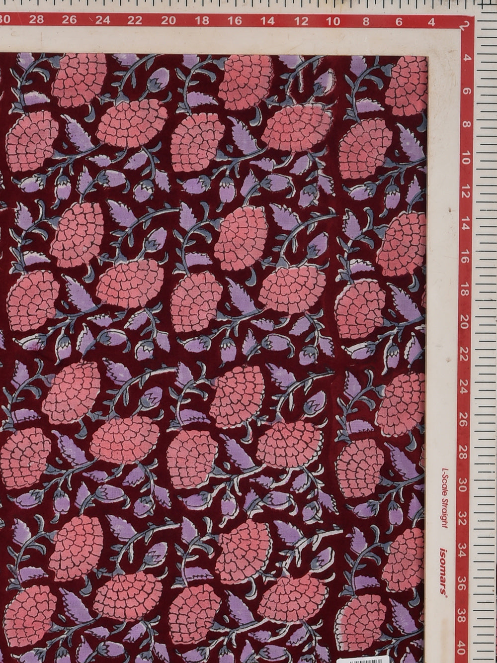 Maroon Pankh Jaal Hand Printed Modal Fabric