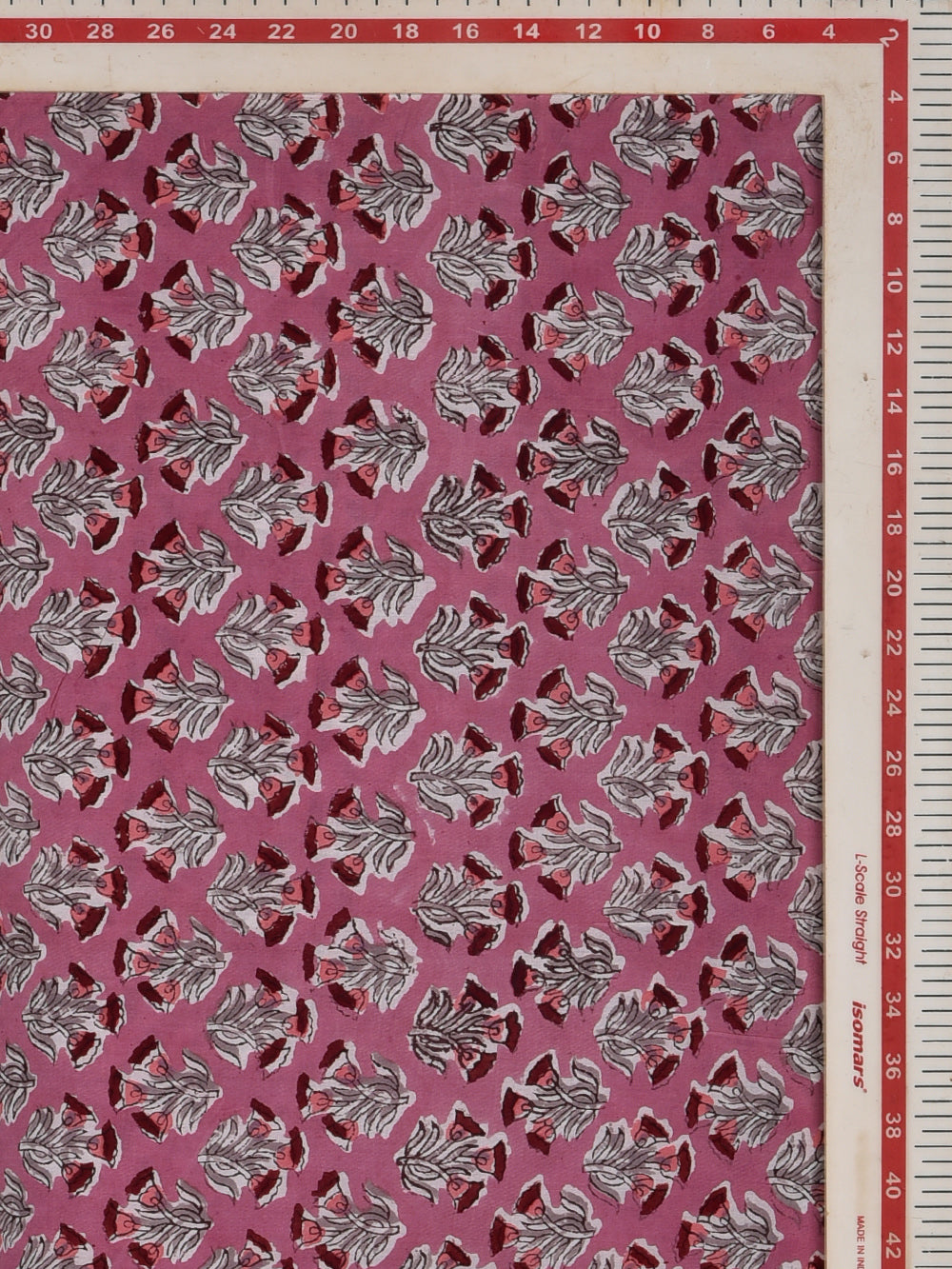 Pink Guldasta Booti Hand Printed Modal Fabric